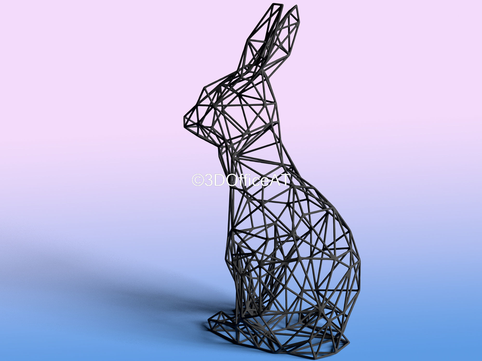 Rabbit Wire Frame Sculpture Resin Print 3D model 3D printable CGTrader