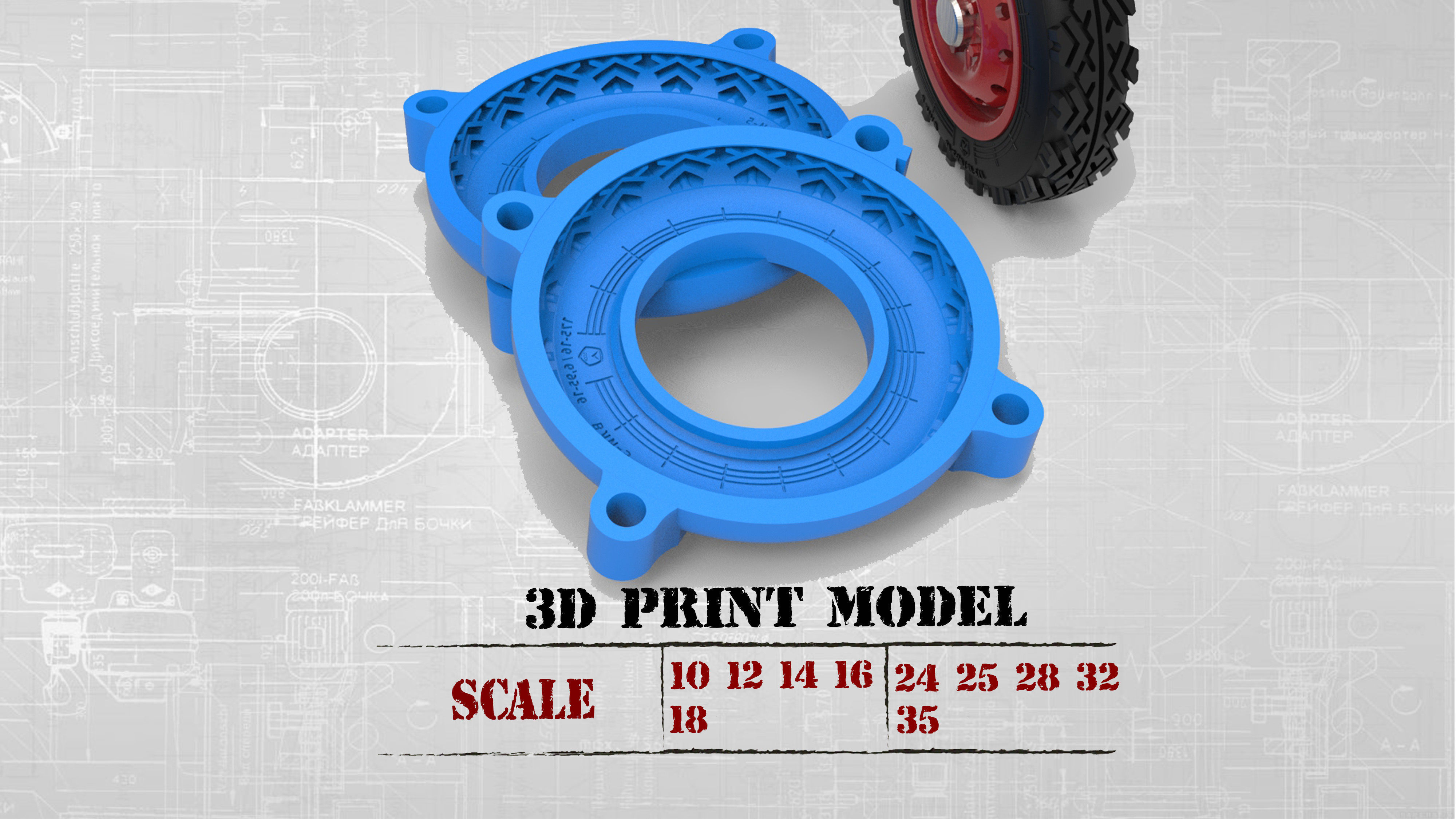 Mold rc Tire Niva off road vehicle How to make RC cars tire 3D model 3D