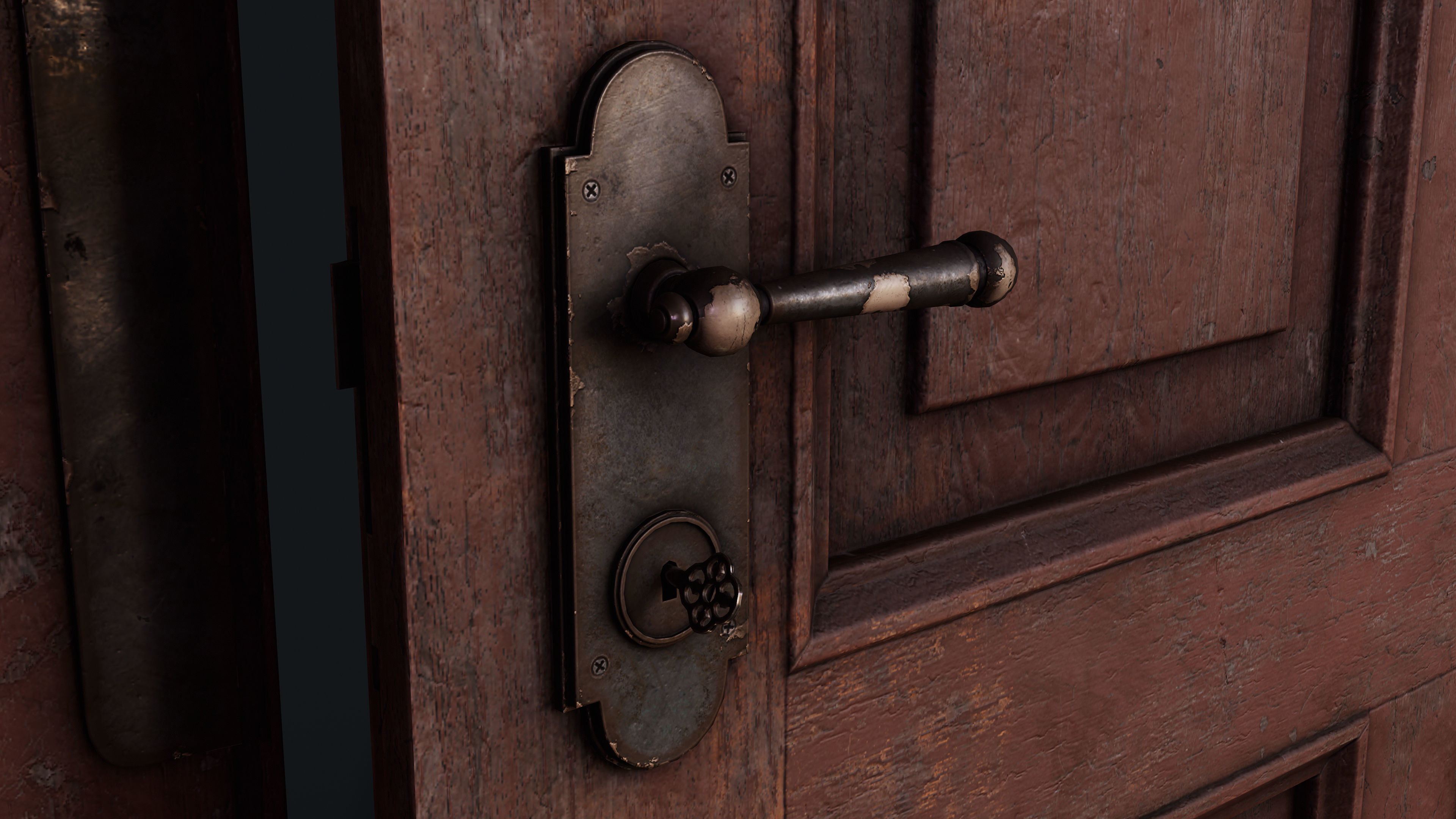 3D model Old Bedroom Door VR / AR / lowpoly CGTrader