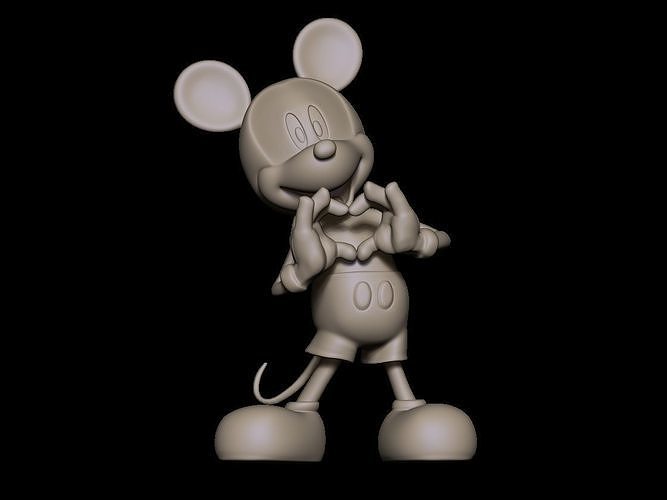 mickey heart 3D model 3D printable | CGTrader