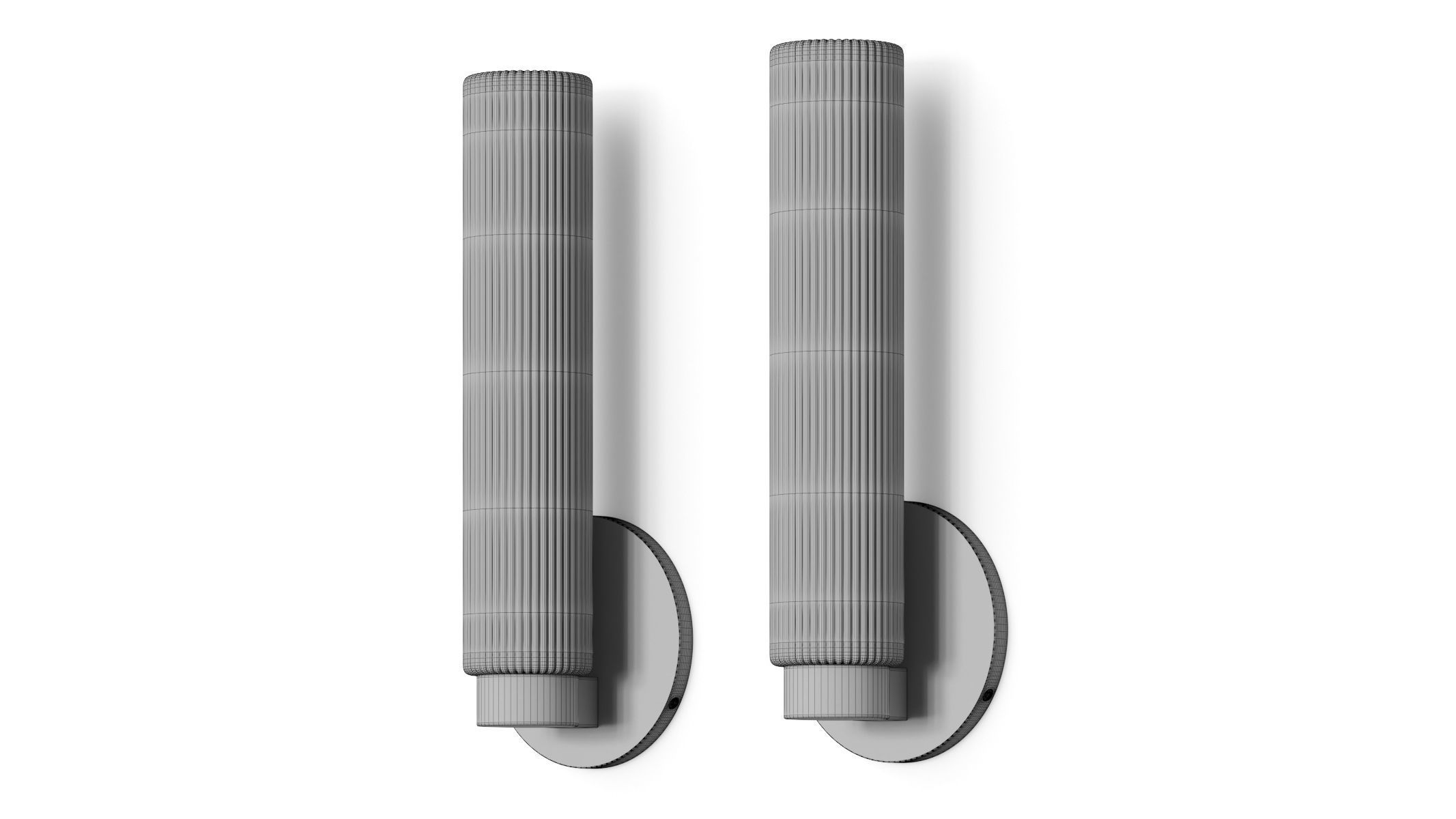 West Elm Fluted Glass Wall Lamp 3D model CGTrader