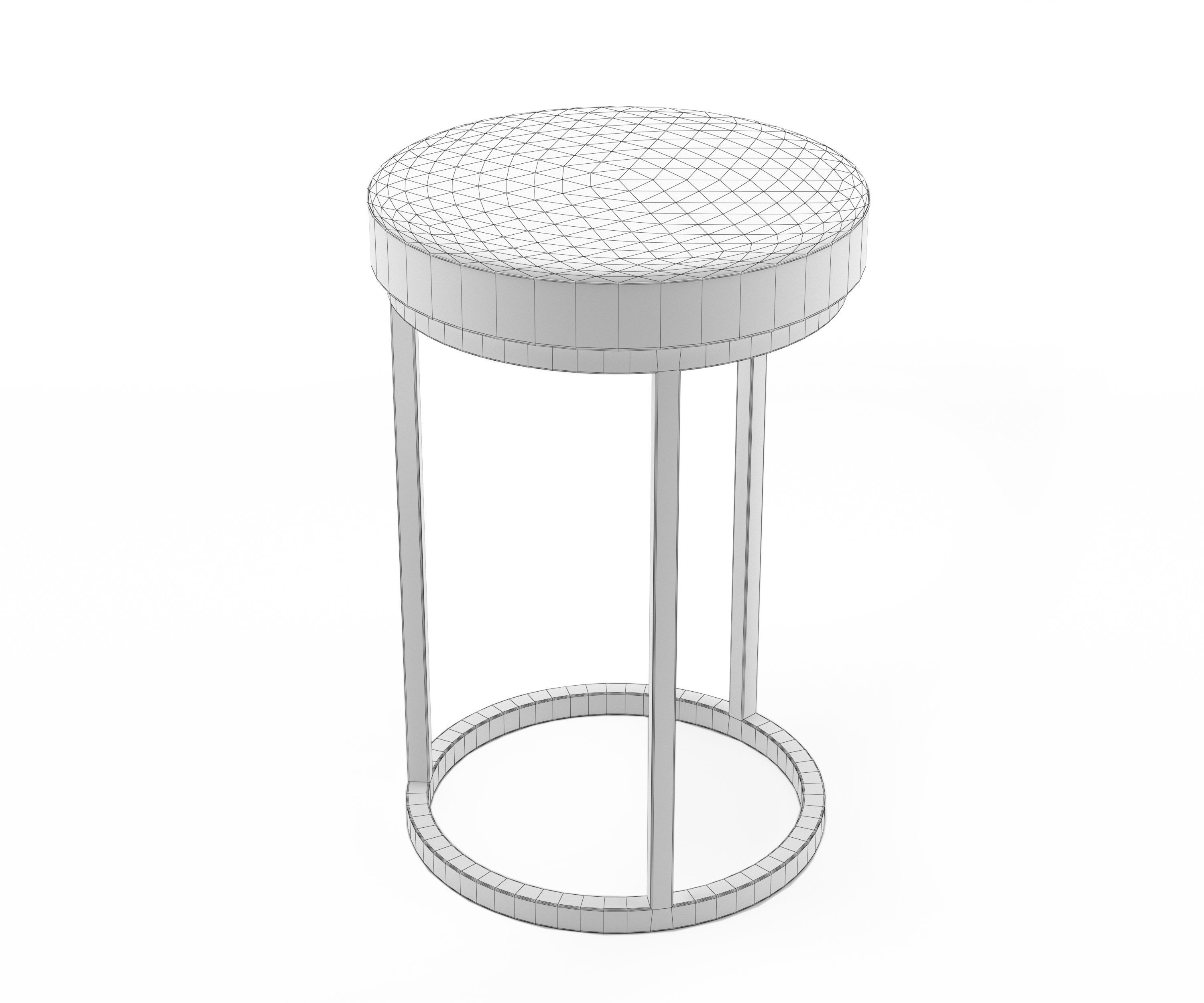 Round white kitchen chair with metal base 3D model CGTrader