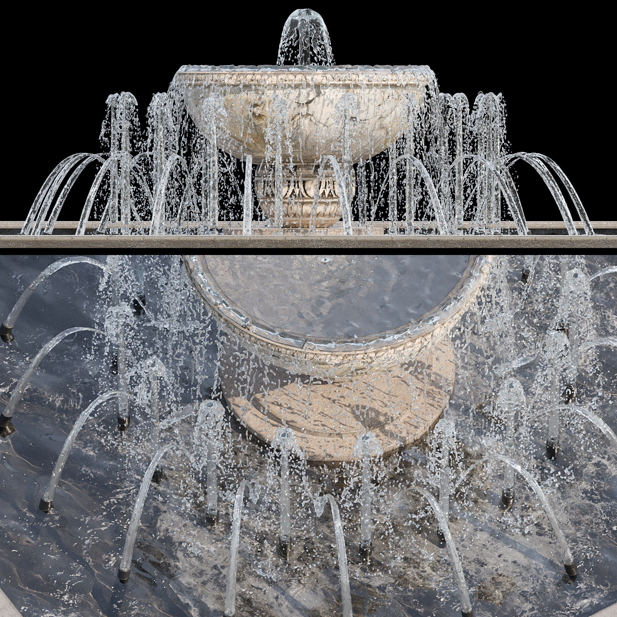 Waterfall fountains cascade 25 3D model CGTrader