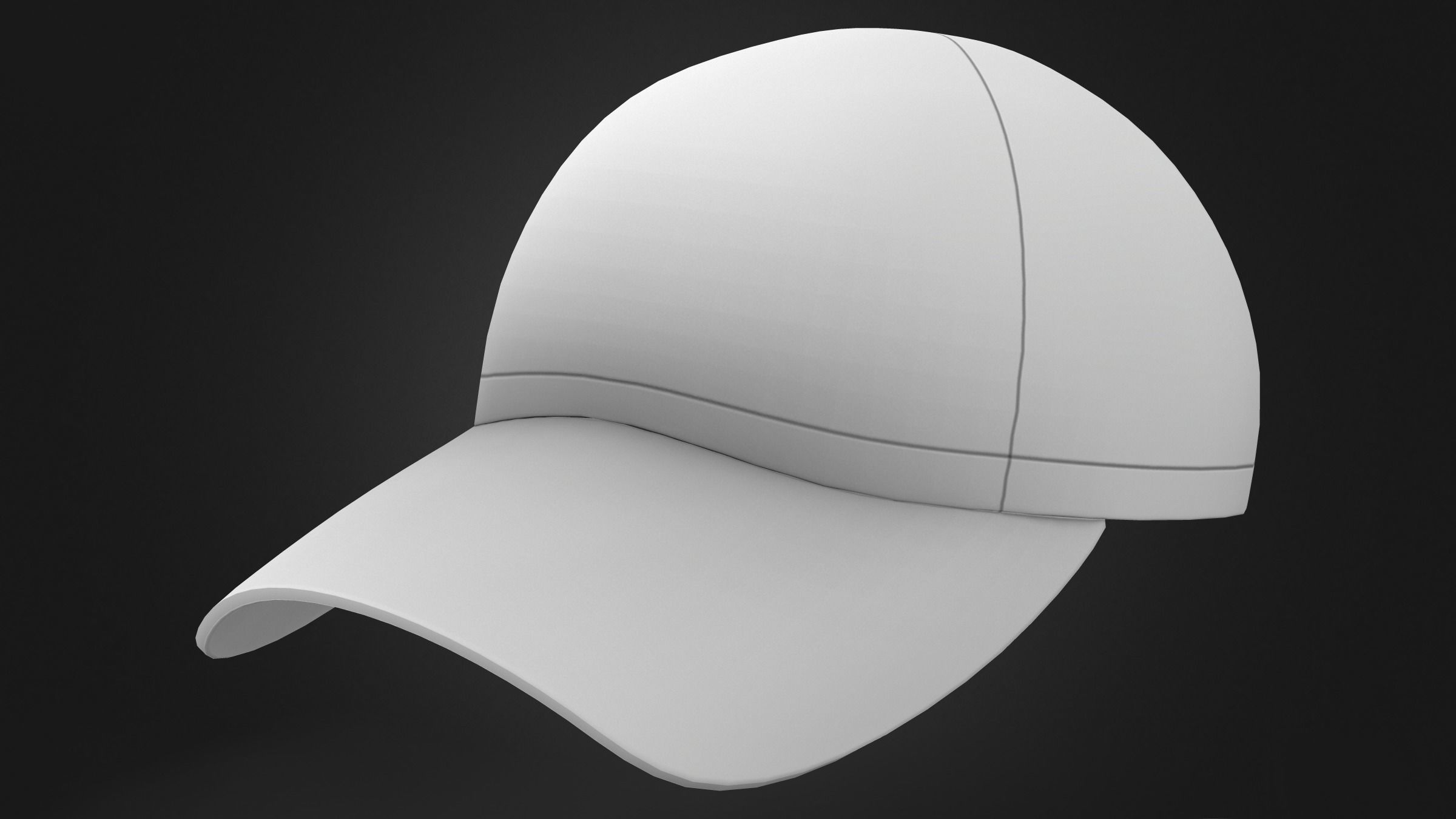 3D model White Golfer Cap Hat VR / AR / lowpoly CGTrader