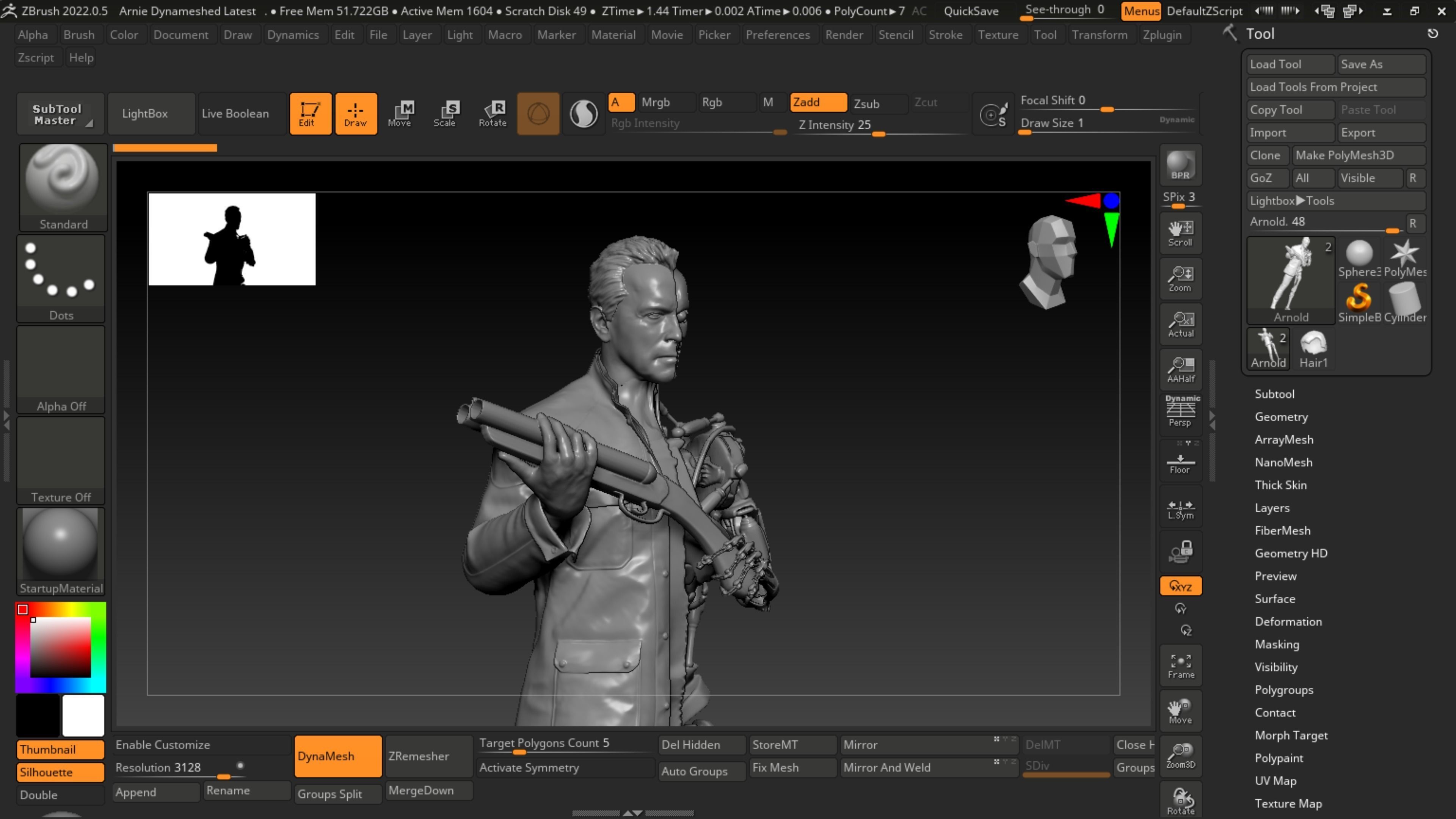 Terminator Human Model Terminator Arnold Schwarzenegger T800 Half Human Half Cyborg 3D 3D ...