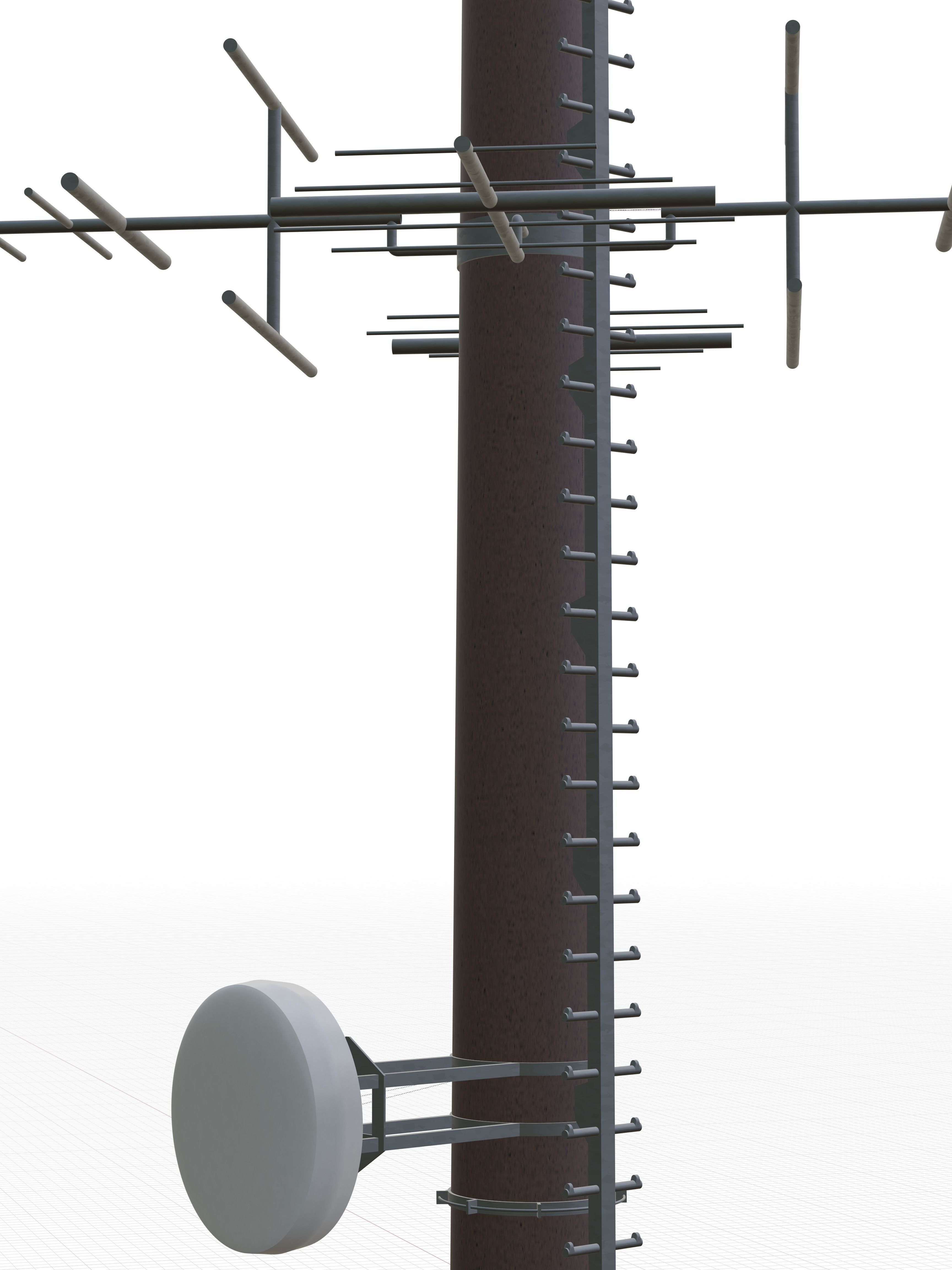 3D model Small Military Radio Transmission Mast Limberg VR / AR / low