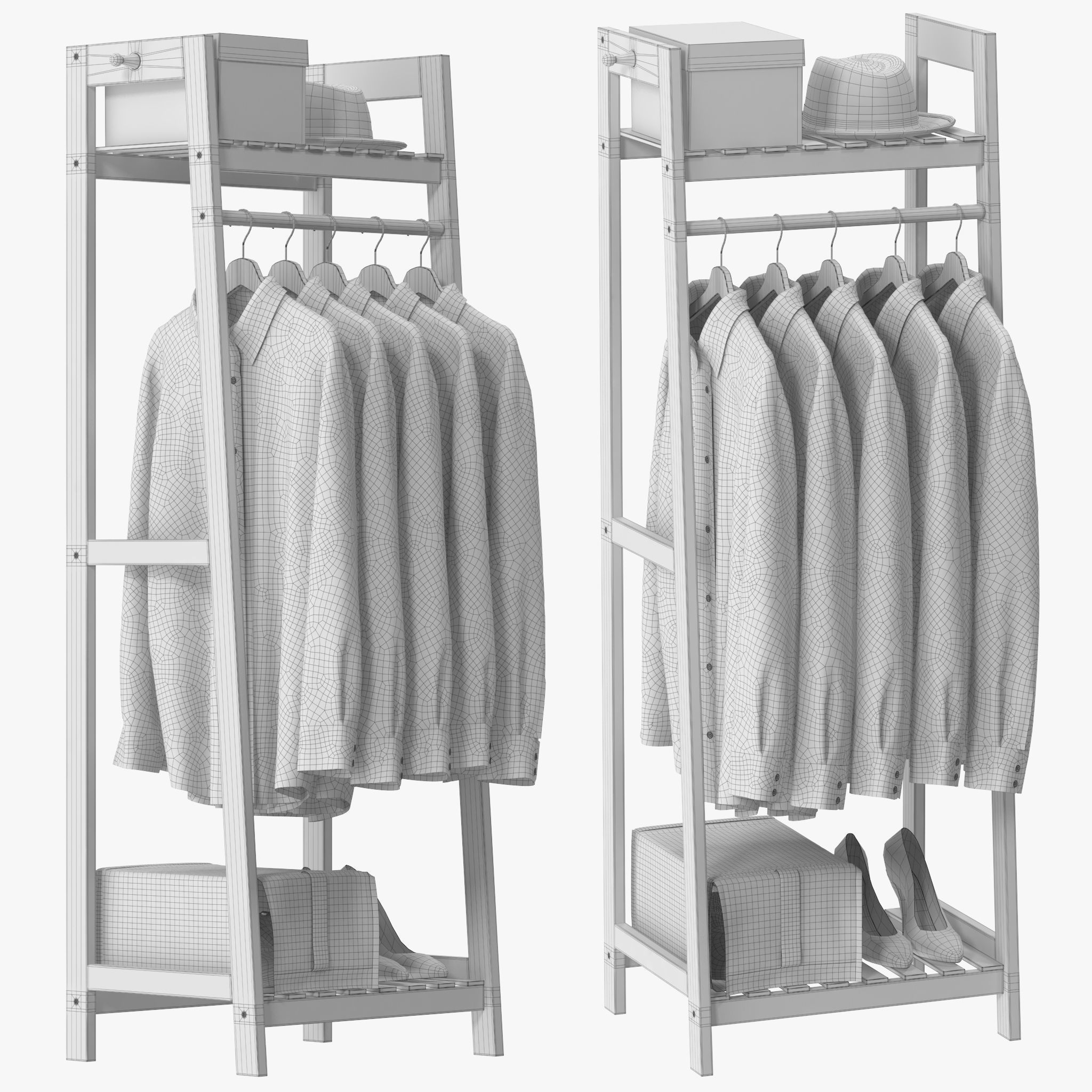 Wooden Coat Rack 3D model | CGTrader