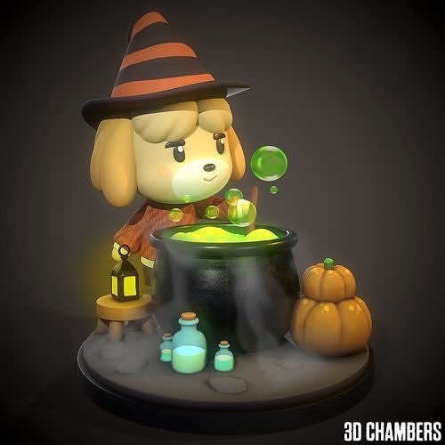 Halloween Isabelle diorama Animal Crossing 3D model 3D printable CGTrader