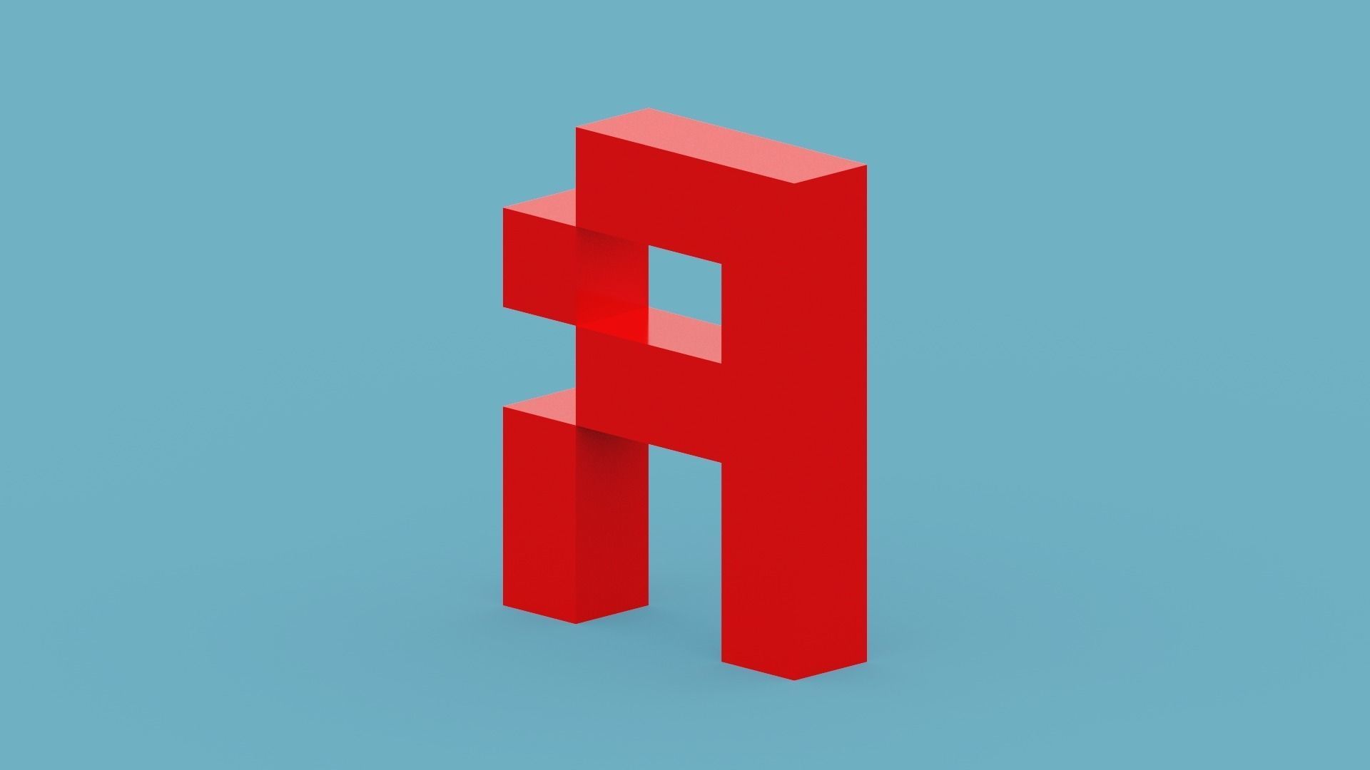 3D model Pixel Letter R VR / AR / low-poly | CGTrader