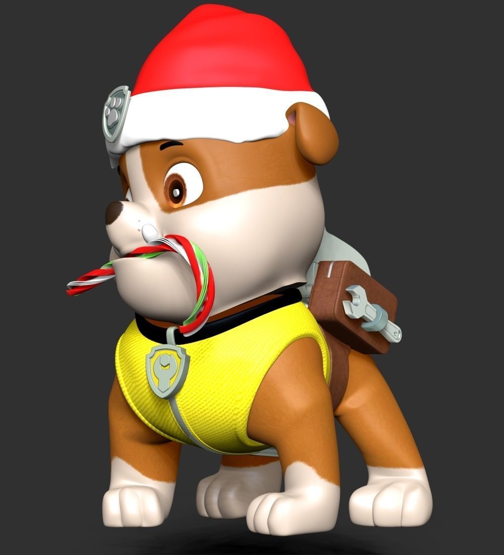Rubble Paw Patrol Merry Christmas 3D model 3D printable CGTrader