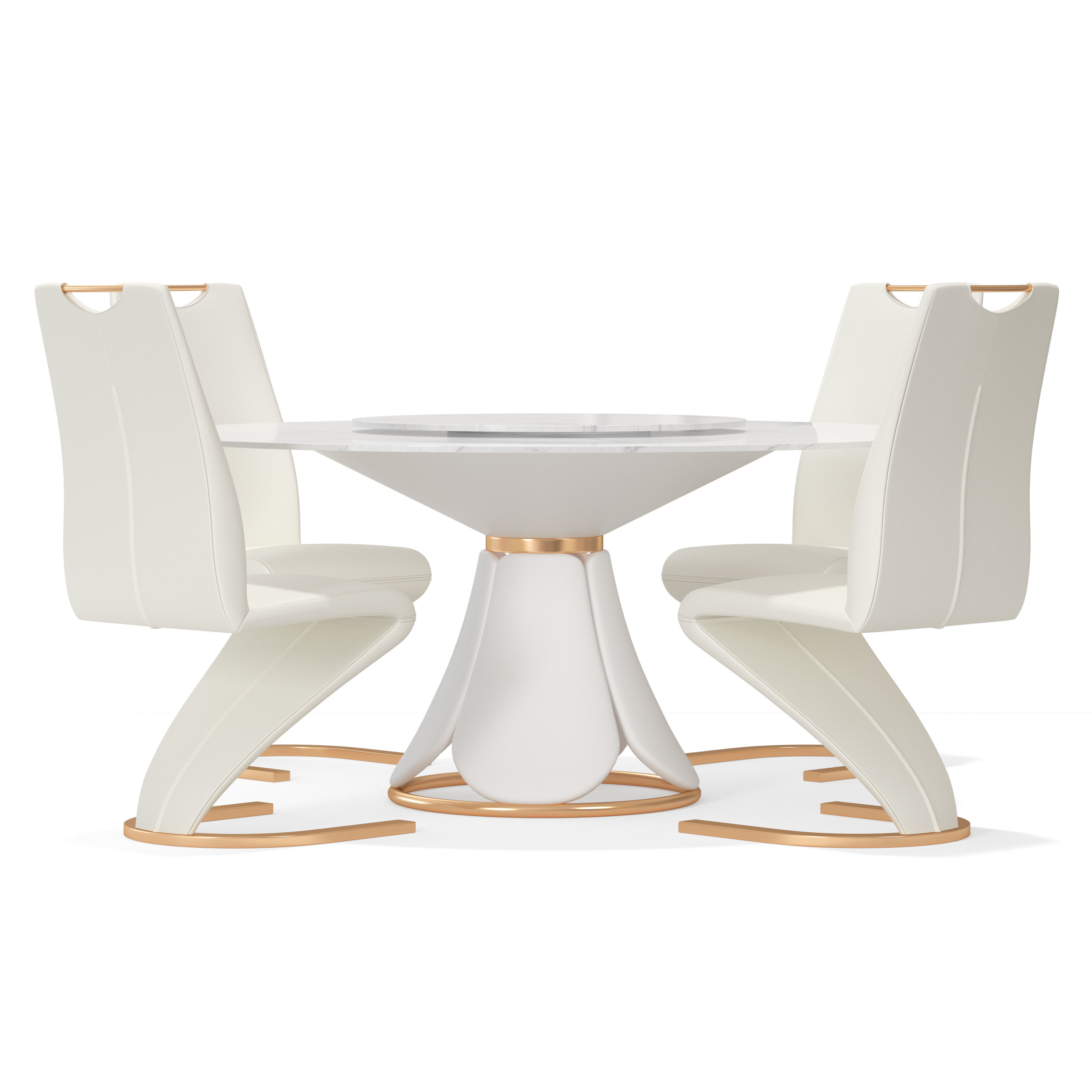 Round Rotating Dining Table 3D model CGTrader