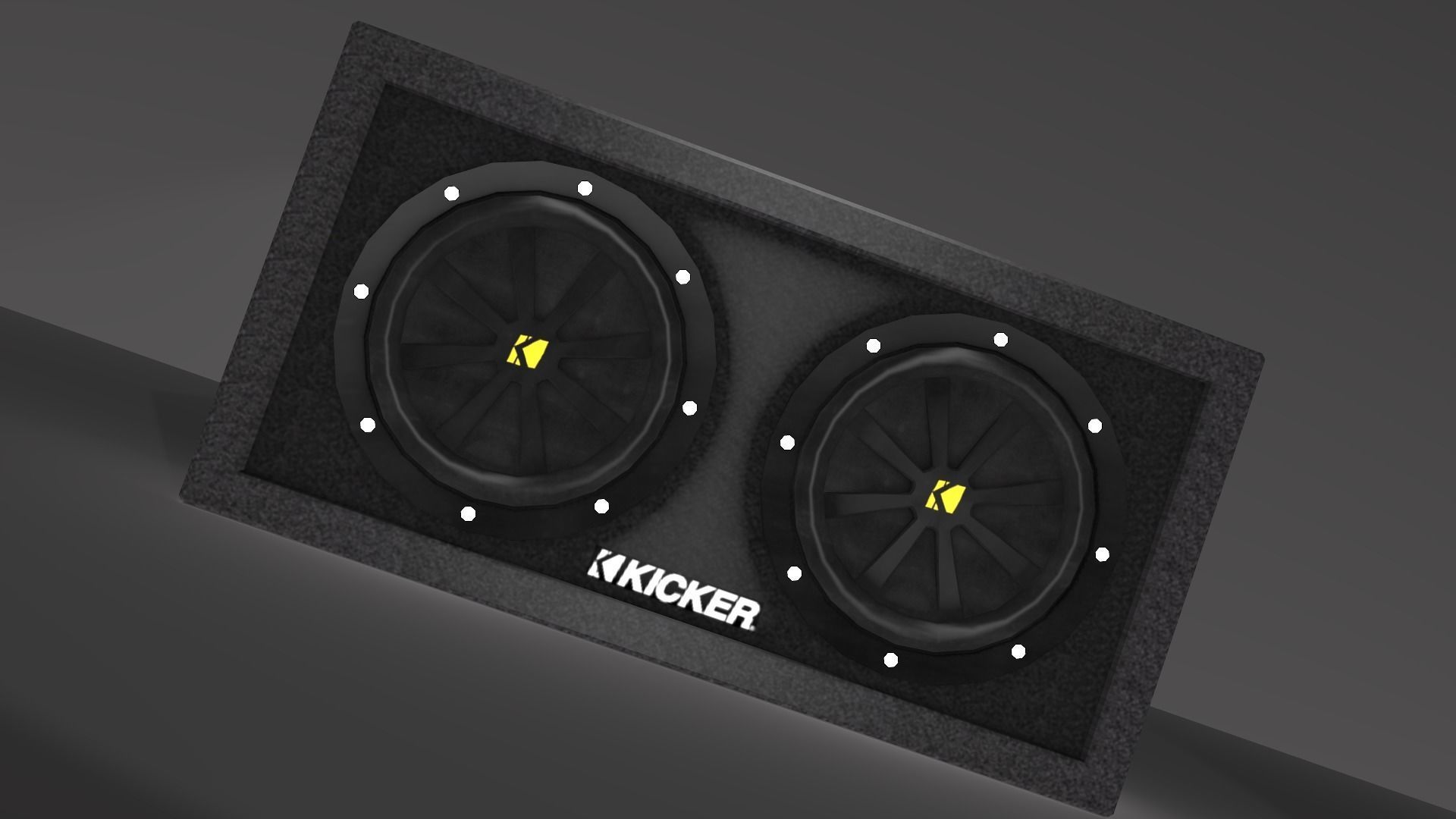 Kicker Subwoofer 3D model rigged CGTrader