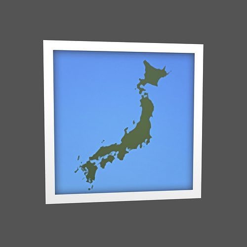 3D model Map of Japan IOS 5 1 Emoji V1