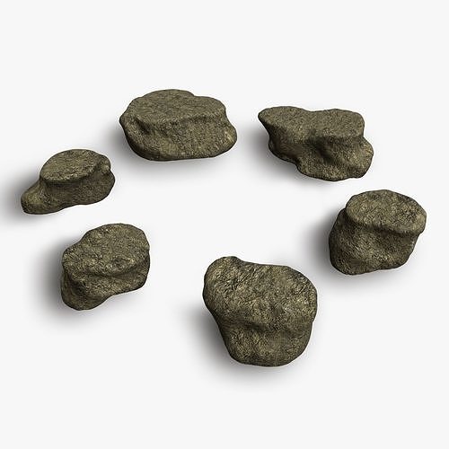 3D model Short Flat Rocks - Dirt VR / AR / low-poly | CGTrader