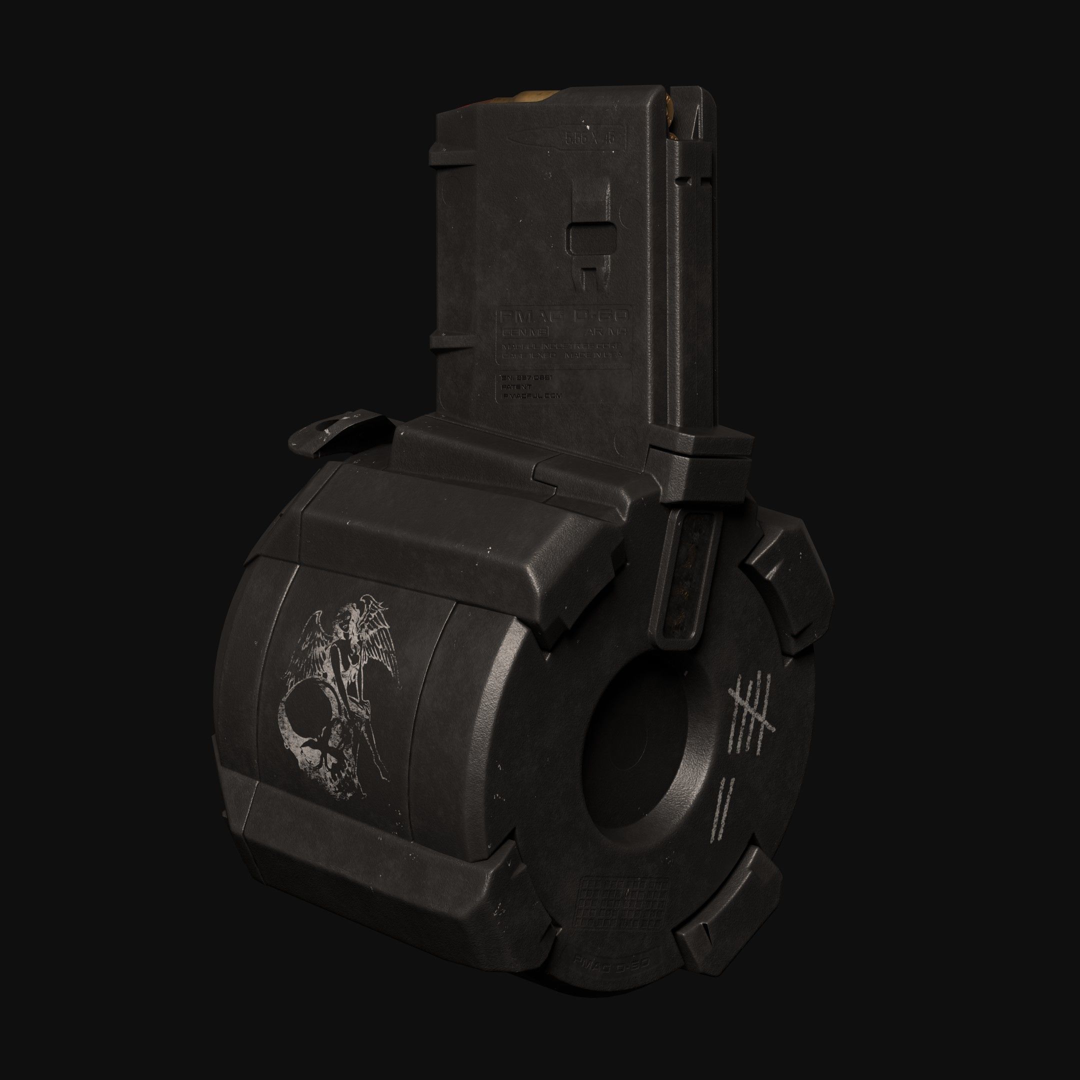 Low Poly Magazine Rig 3D model Magazine Magpul PMAG D60 STANAG VR / AR / low-poly | CGTrader