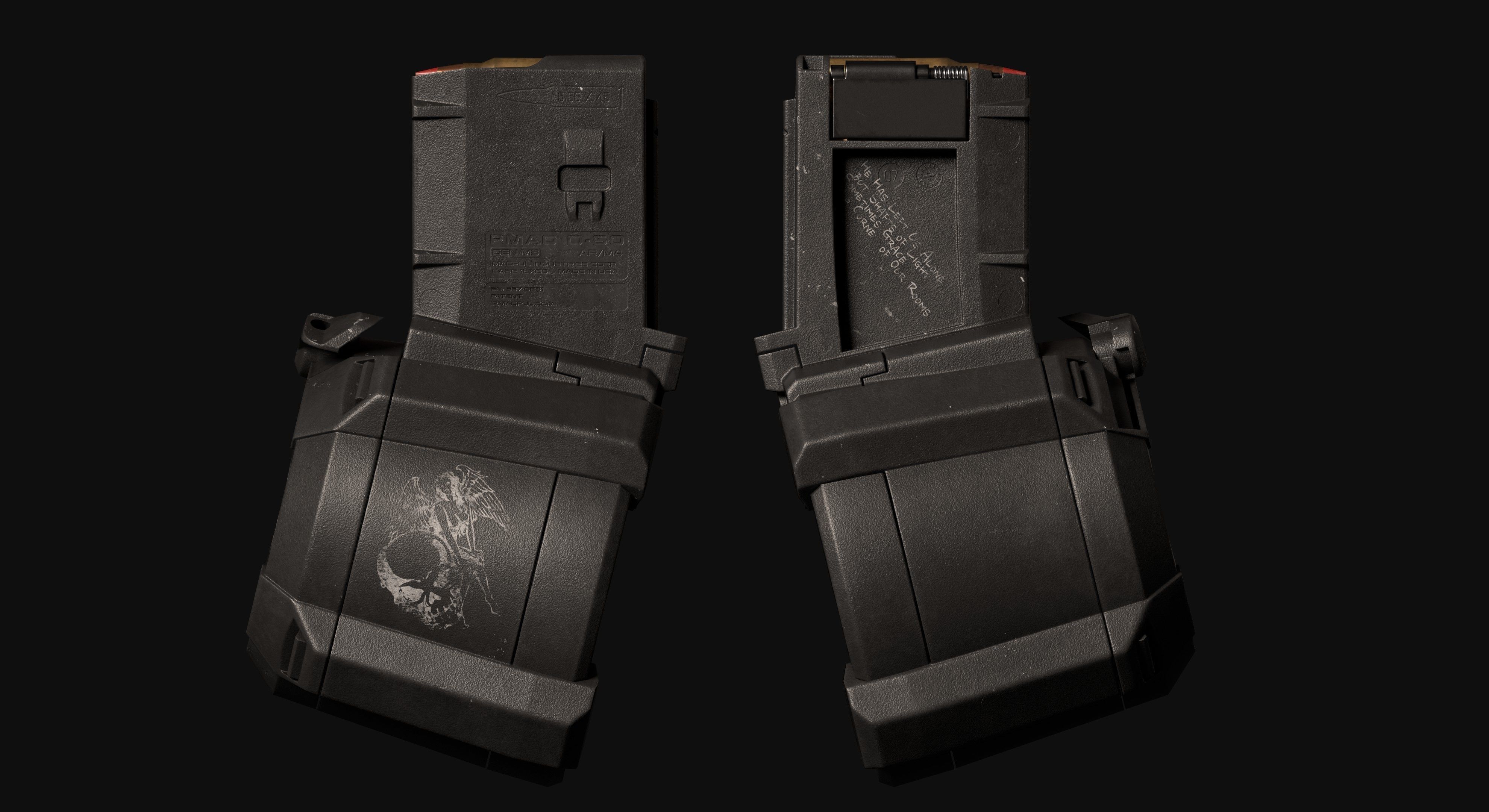 Low Poly Magazine Rig 3D model Magazine Magpul PMAG D60 STANAG VR / AR / low-poly | CGTrader