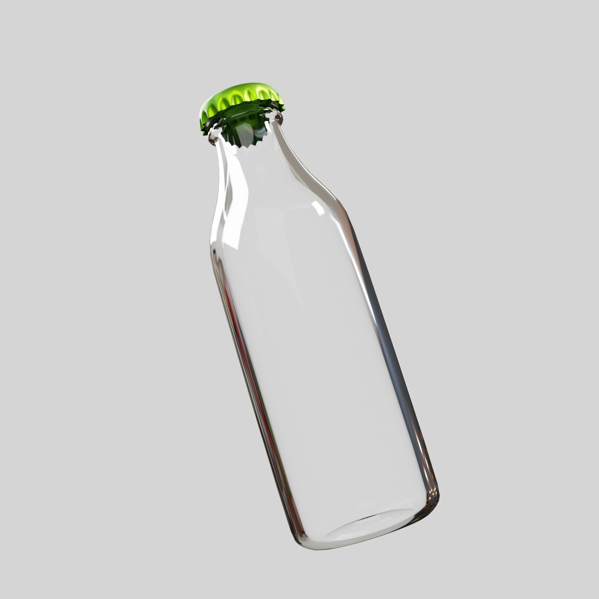 Glass bottle for beverages free 3D model CGTrader