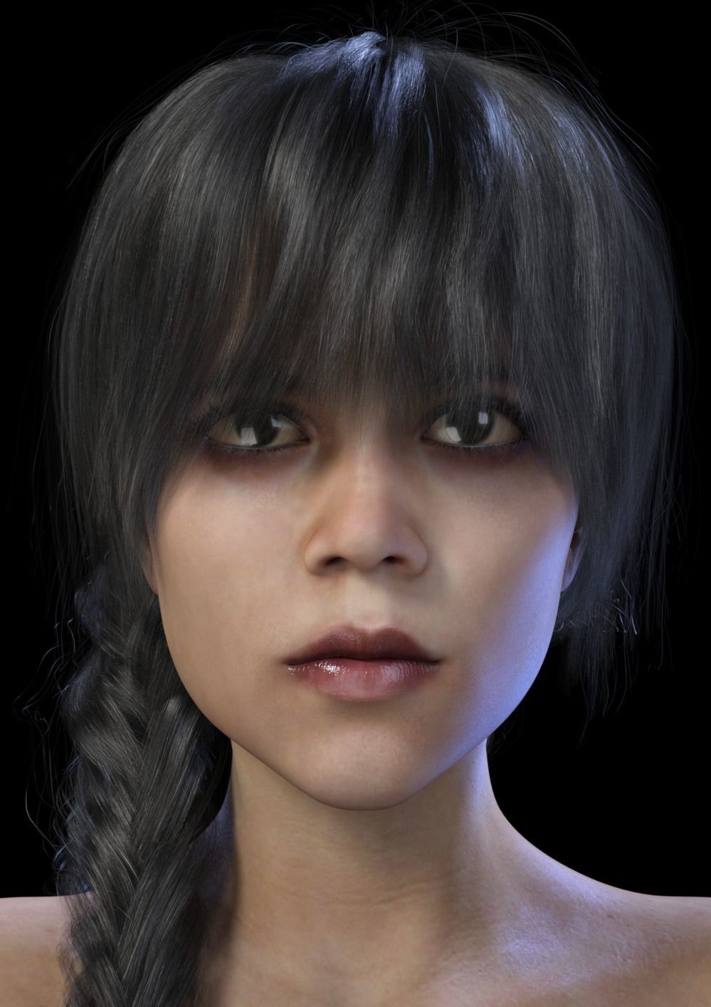 Wednesday Addams for G8F 3D model rigged | CGTrader