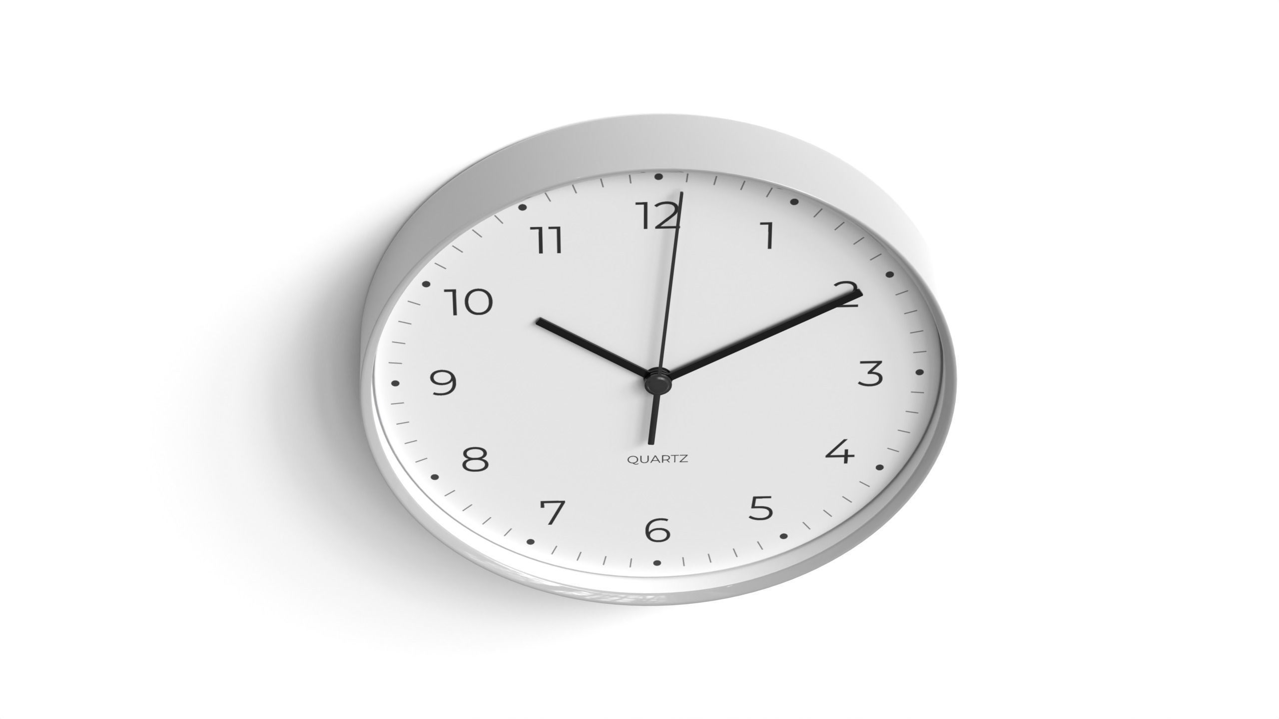 Analog Wall Clock White 3D model rigged CGTrader