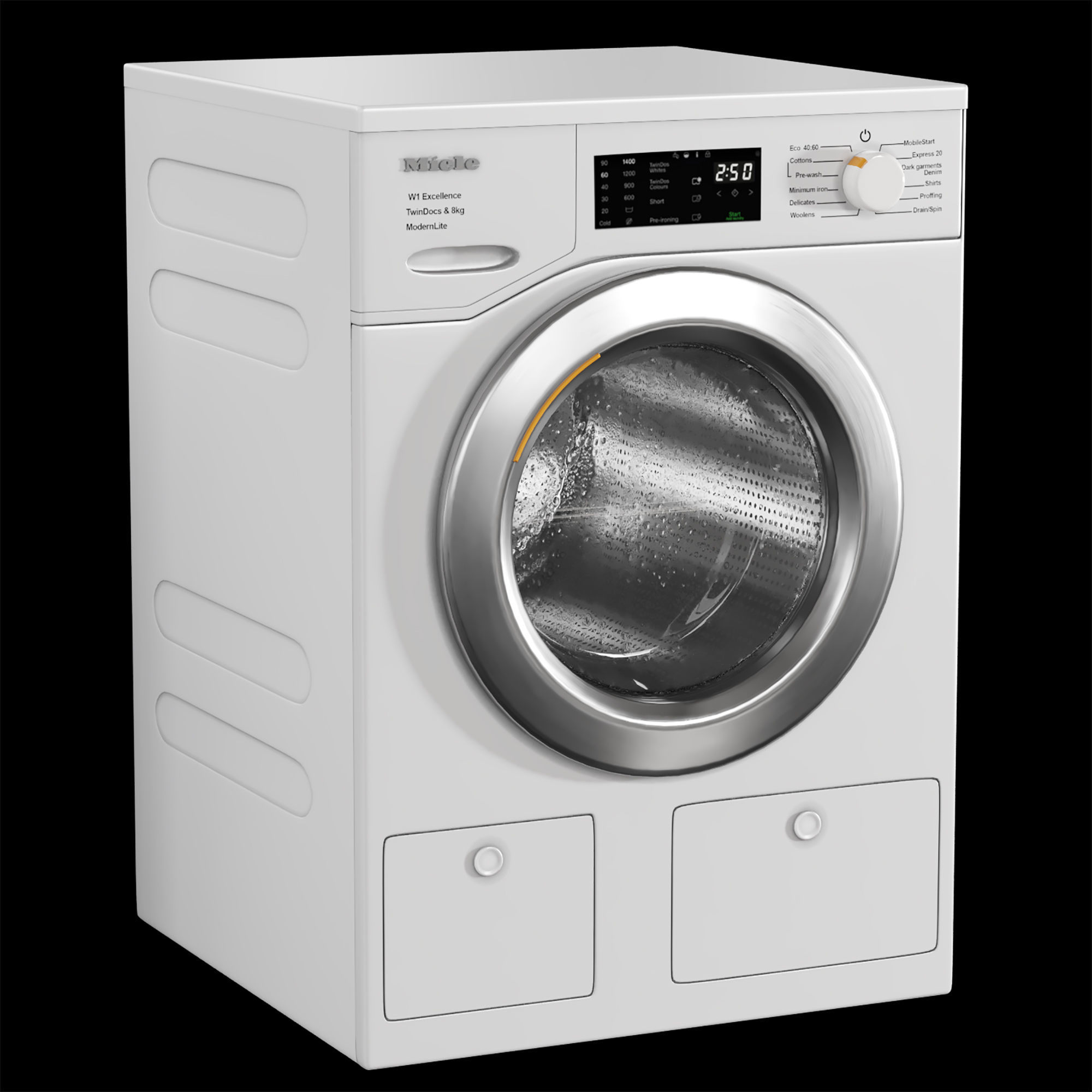 Miele Washing machine and Dryer 3D model CGTrader