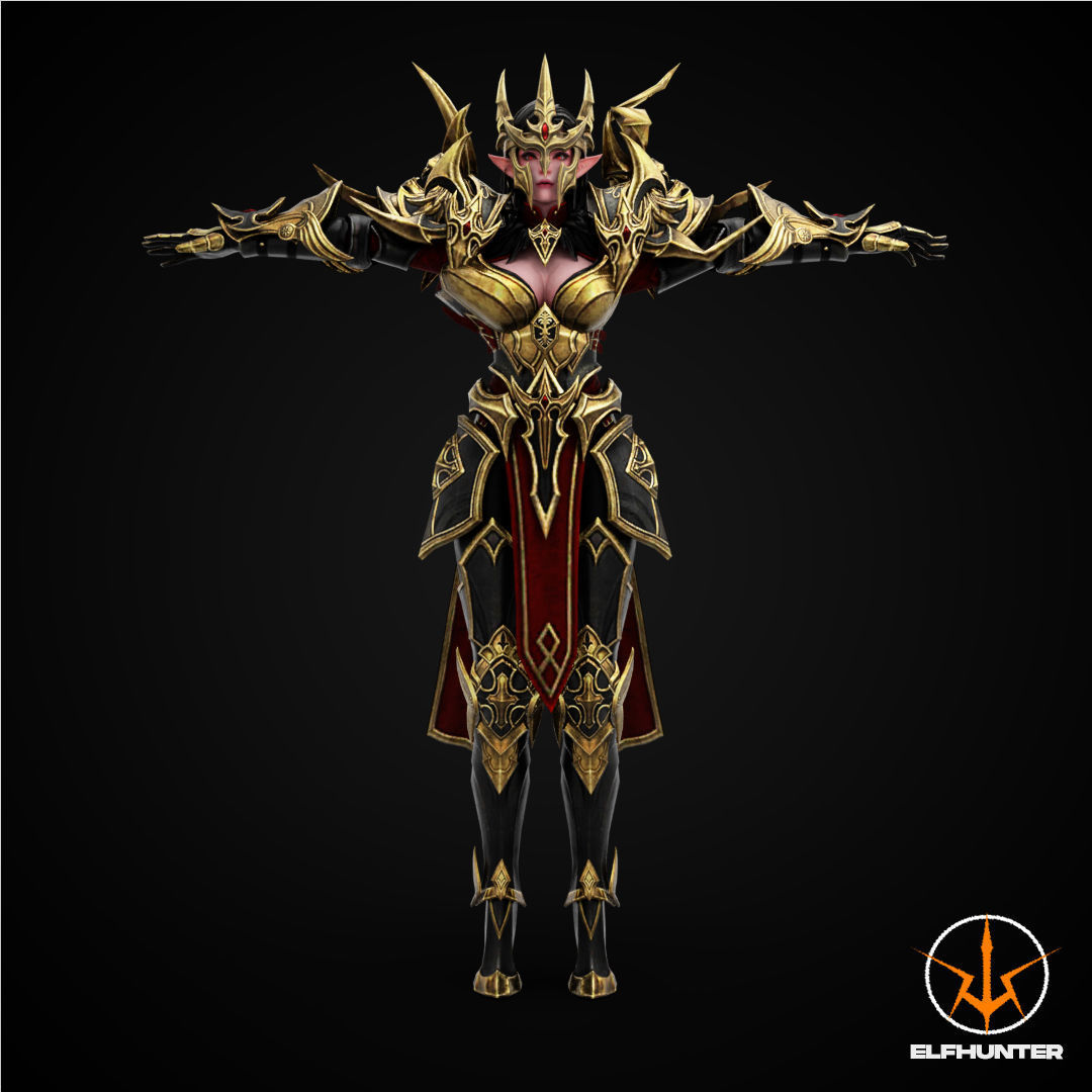 3D model EXCLUSIVE EDITION RIGGED CHARACTER ELF QUEEN DOMINANT VR / AR ...
