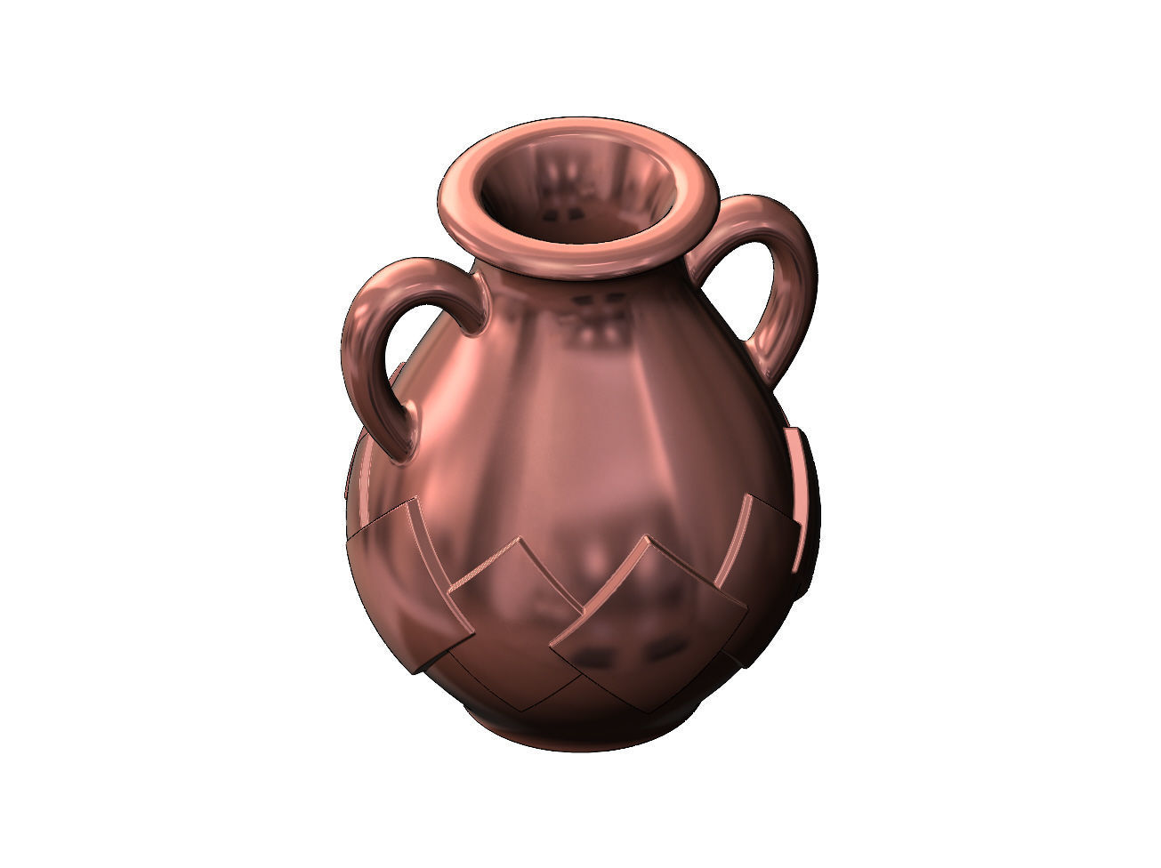 Squares pattern greek vintage urn and vase 3D model 3D printable CGTrader