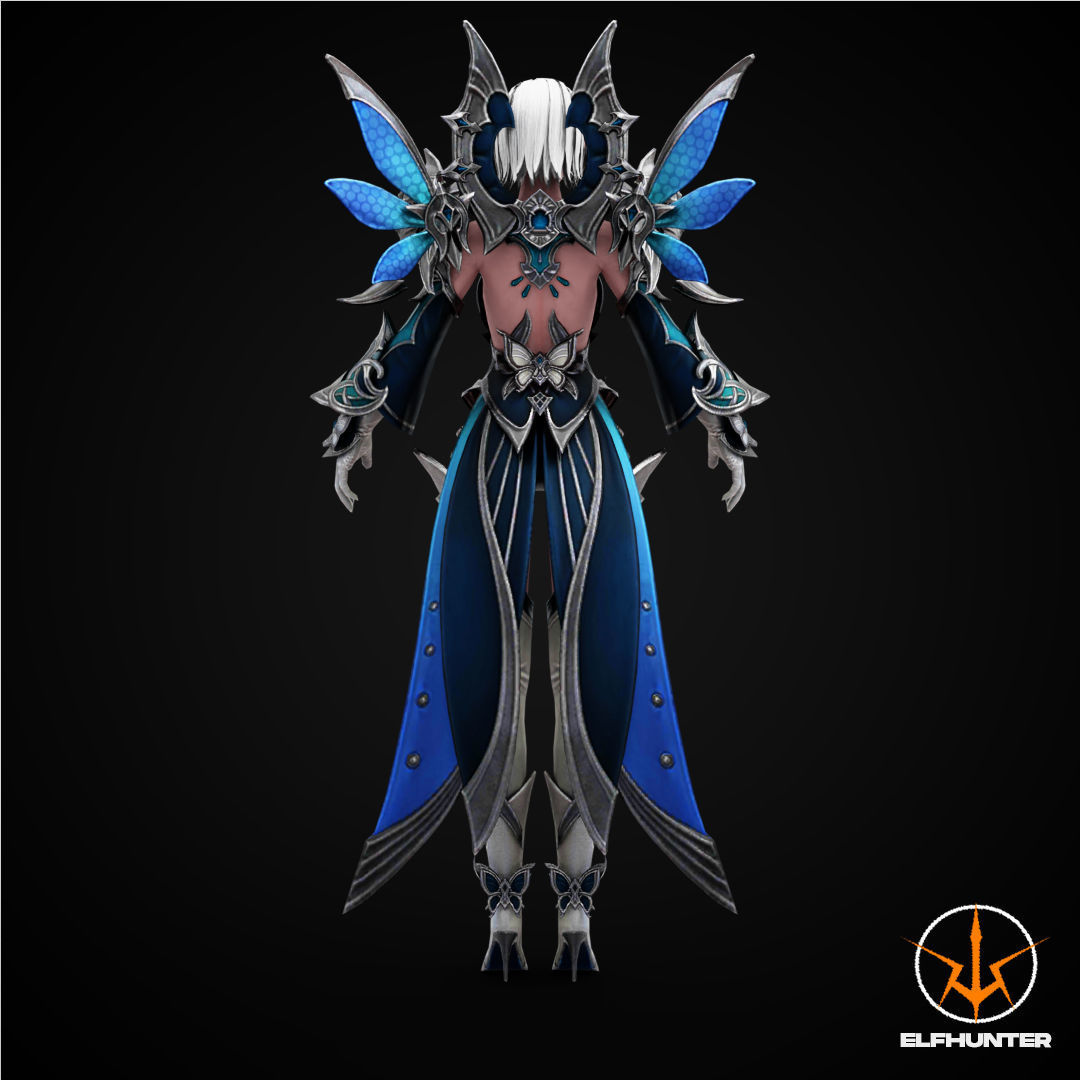3D model EXCLUSIVE EDITION RIGGED CHARACTER ELF ICE QUEEN VR / AR / low ...