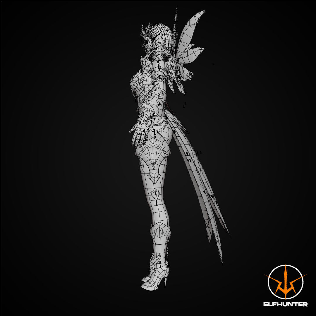 3D model EXCLUSIVE EDITION RIGGED CHARACTER ELF ICE QUEEN VR / AR / low ...