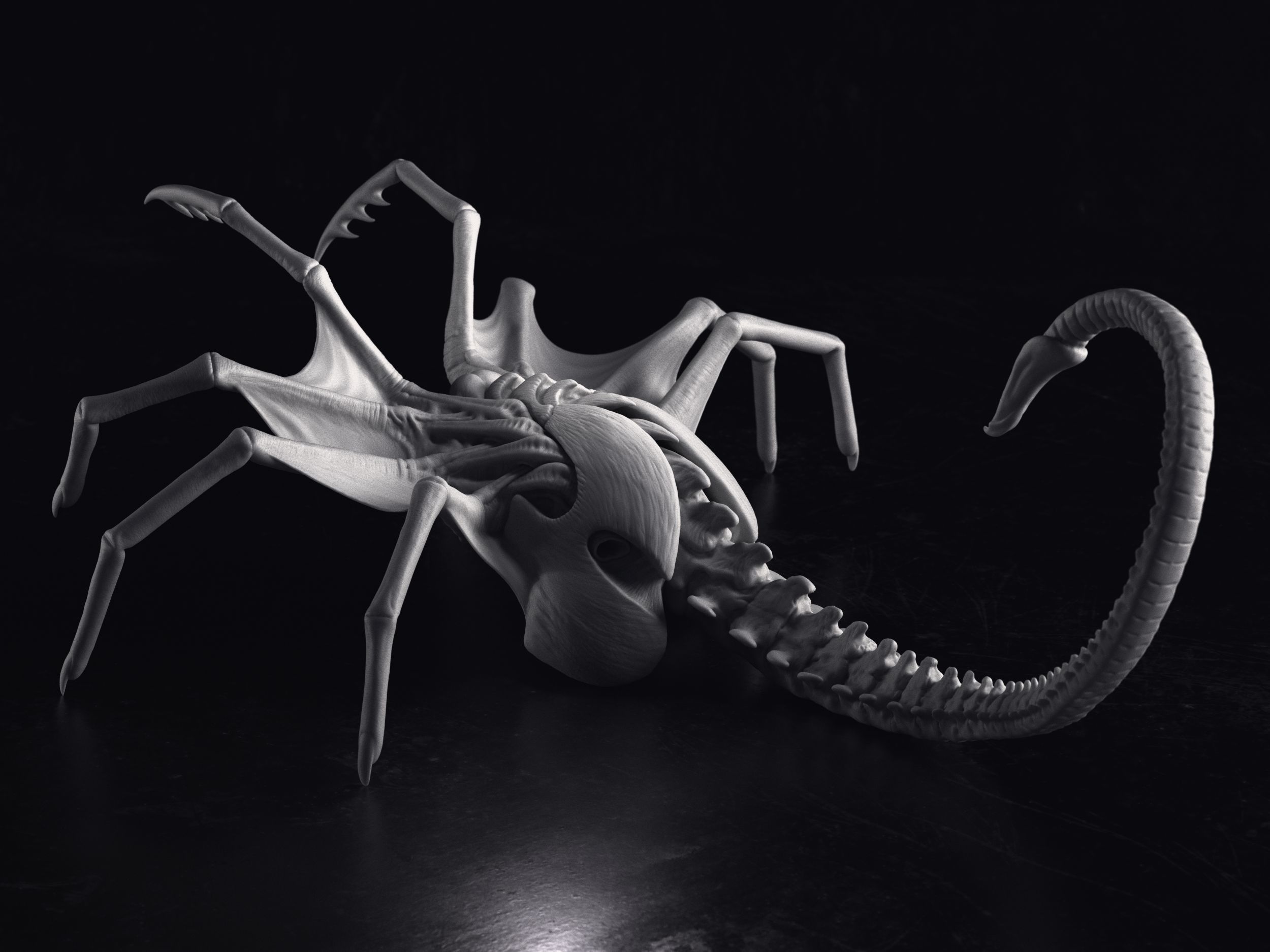 Alien Queen FaceHugger Sculpture Printable 3D Model 3D model 3D