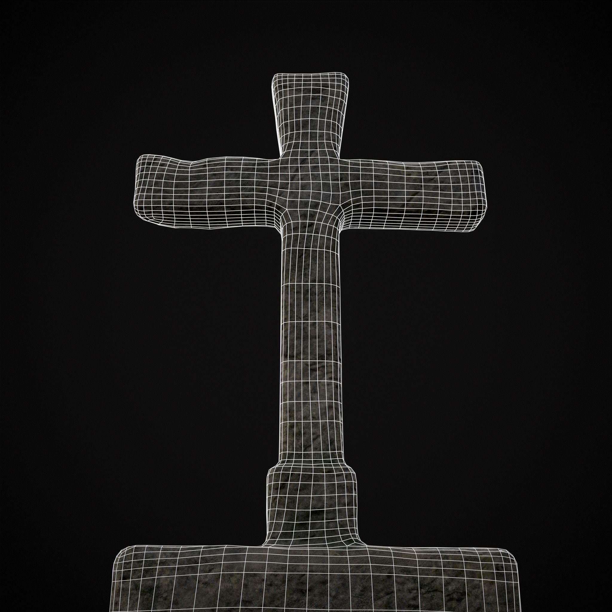 3D model Raised Cross Head Stone VR / AR / low-poly | CGTrader