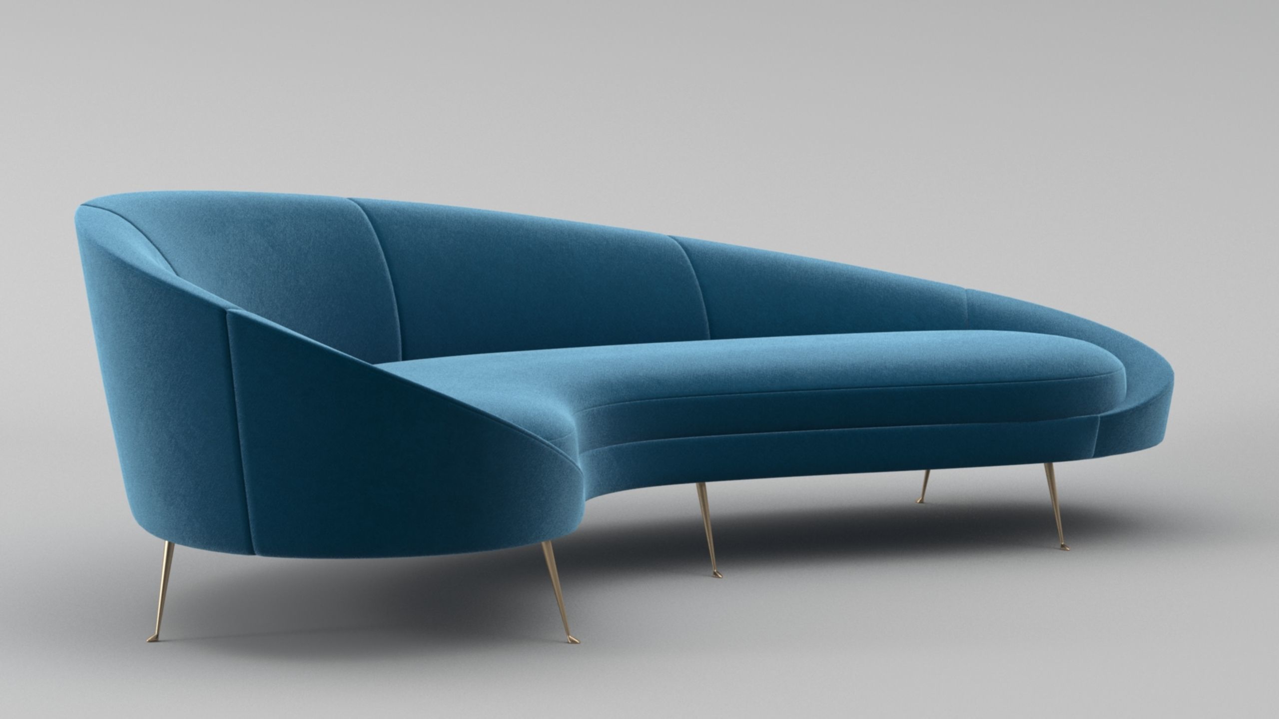 Ico Parisi Style Modern Curved Sofa 02 With Pro Studio Scene 3D model ...
