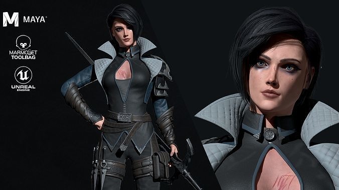 3D model Warrior Girl - Game Ready VR / AR / low-poly | CGTrader