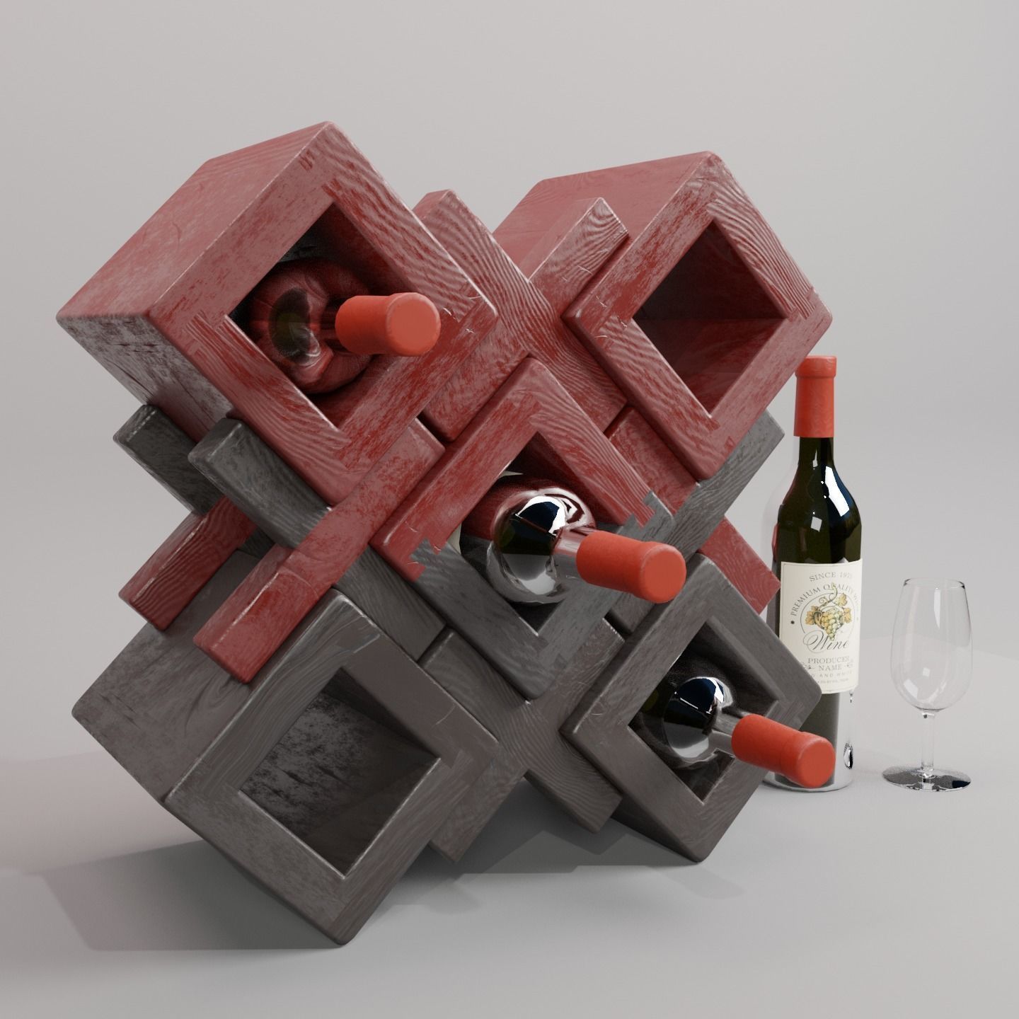 Wine Rack 3D Wine Shelf XO-1 3D model | CGTrader
