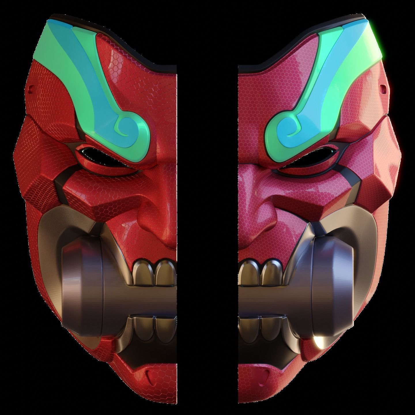 Motorized Cyberdemon Genji Helmet from Overwatch 2 3D model 3D ...