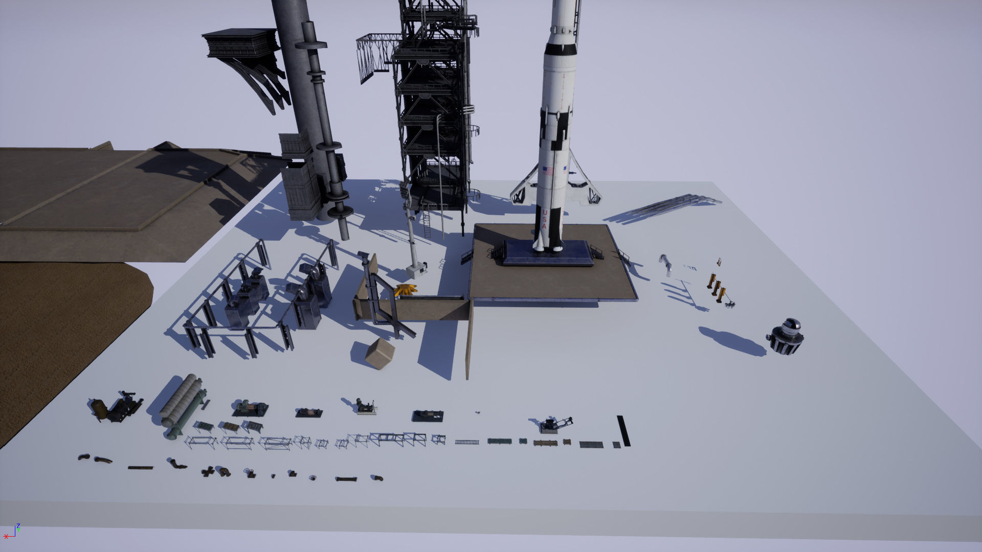 3D model US Rocket Launch Modular Environment VR / AR / low-poly | CGTrader