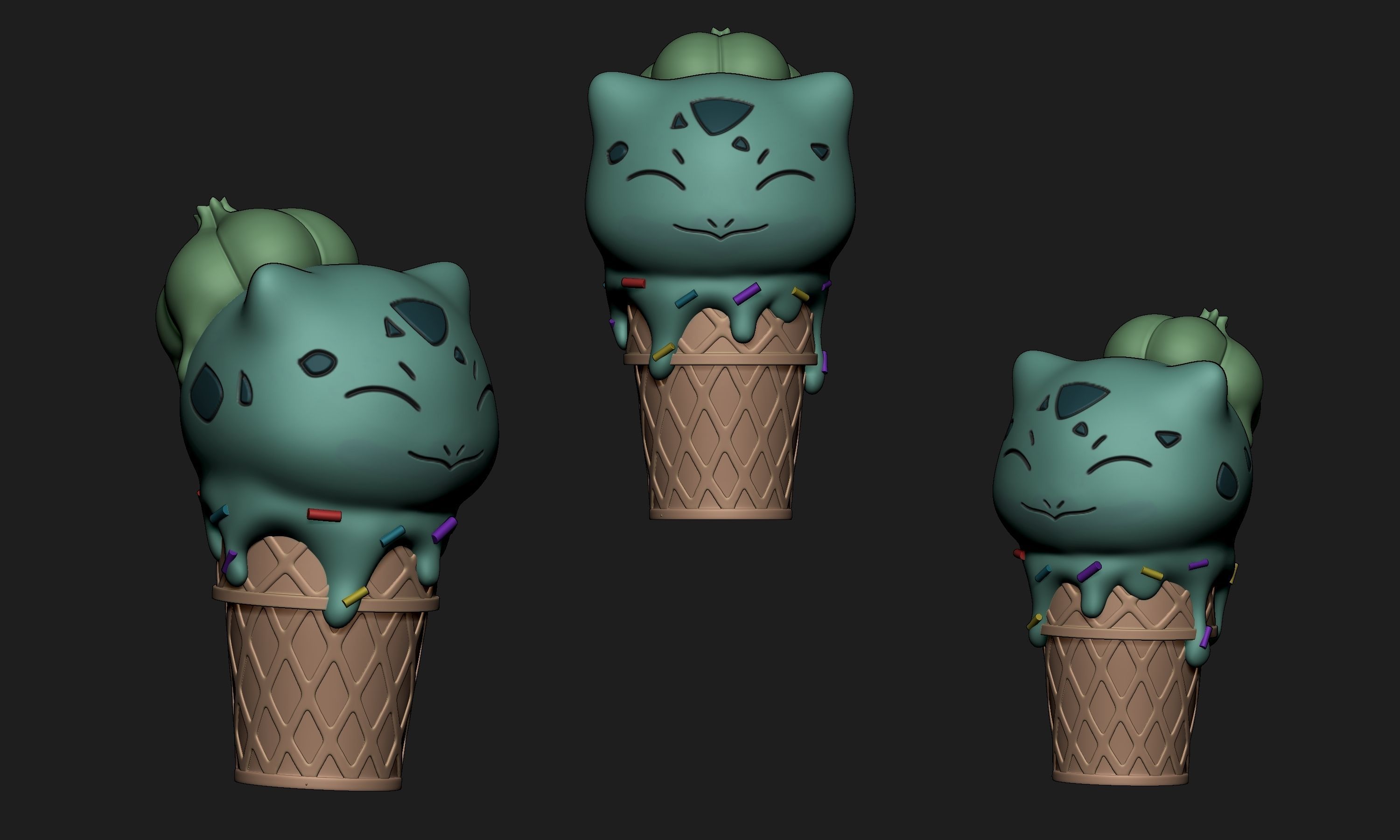 Pokemon Bulbasaur Ice Cream free 3D model 3D printable CGTrader