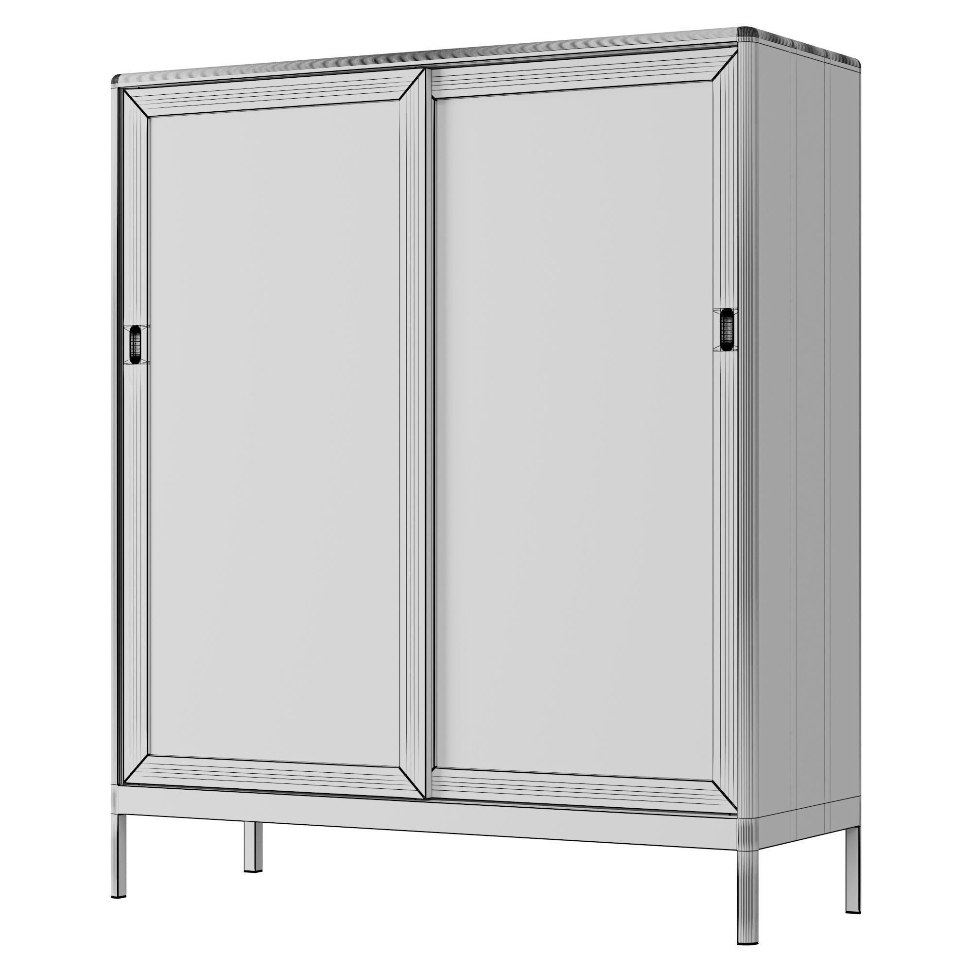 IKEA IDASEN Glass showcase with sliding doors with decor 3D model