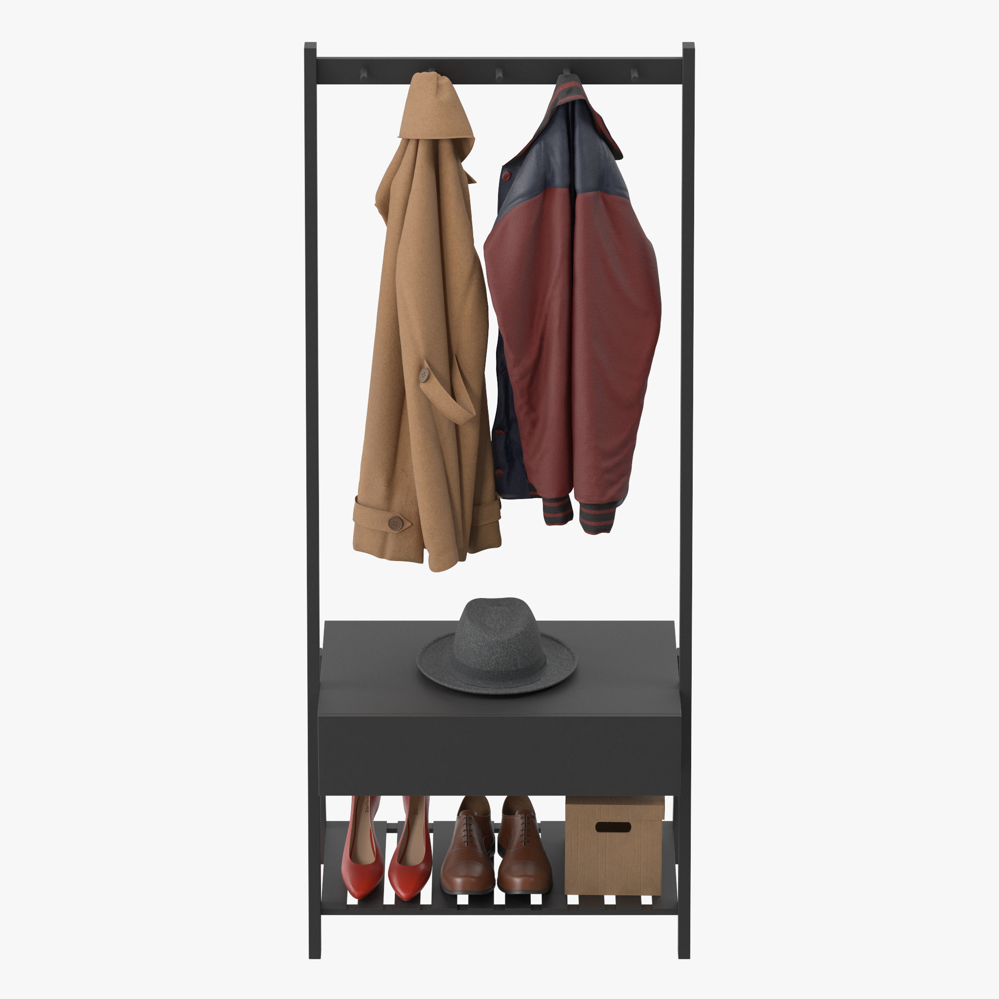 Cloakroom Coat Rack 3D model | CGTrader