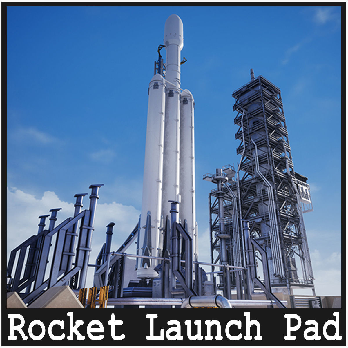 3D model Rocket Launch Pad And Interior Modular Environment VR / AR