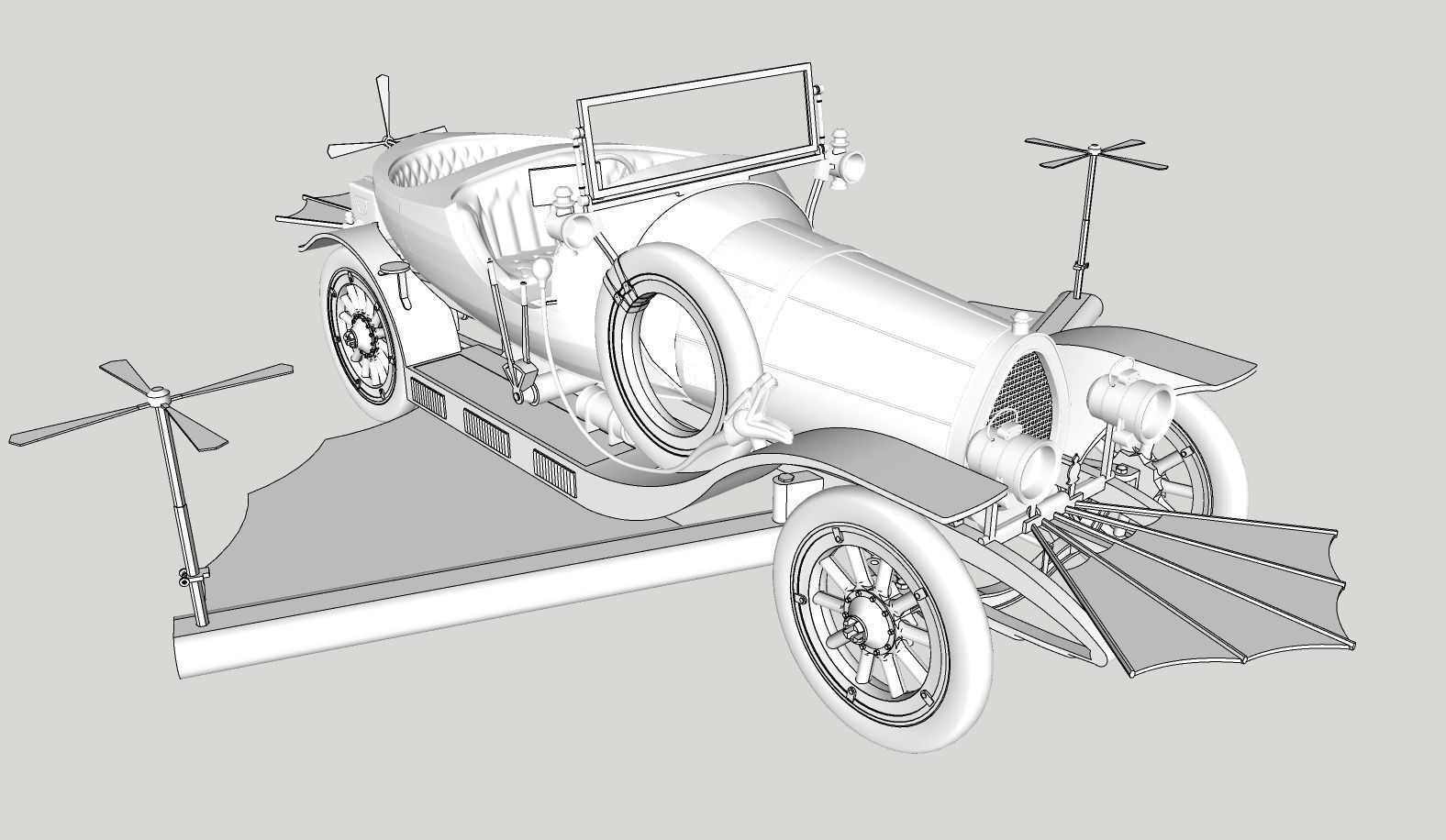 Chitty Chitty Bang Bang car PRINTABLE HIGH POLY 3D 3D model 3D ...