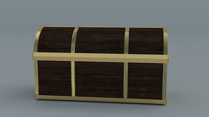 3D model Wooden Treasure Chest VR / AR / low-poly | CGTrader