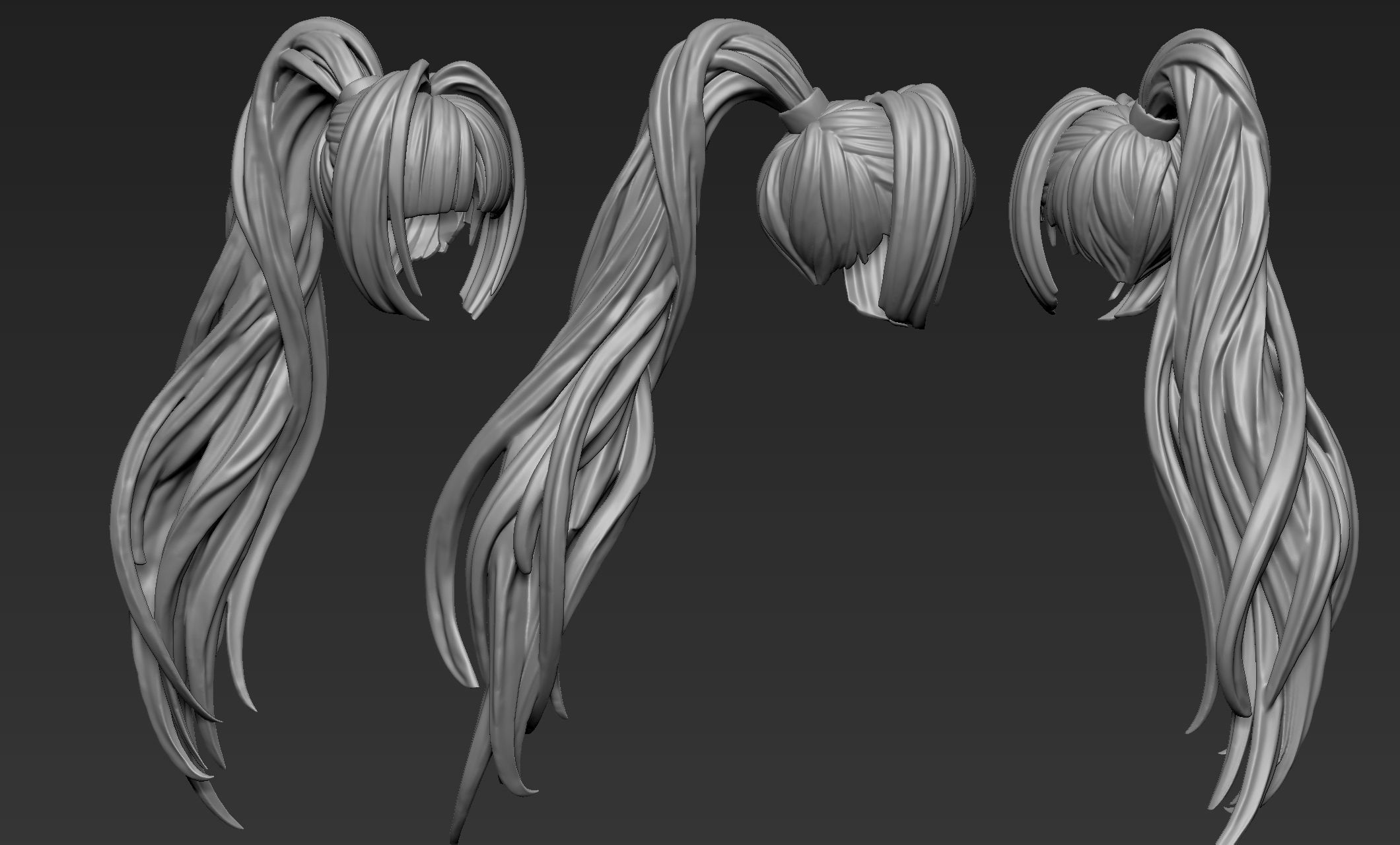 3d Printable Stylized Hair 11 3D model | CGTrader