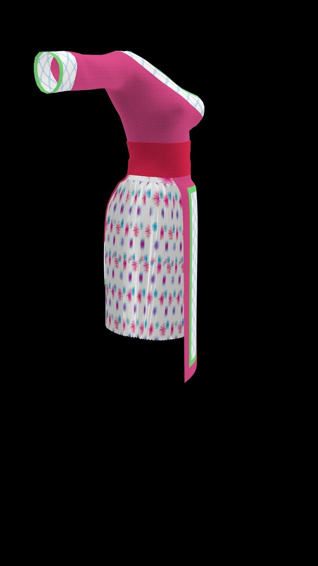 Beautiful Hmong fashion clothes for girls Hmong ancient clothes free 3D