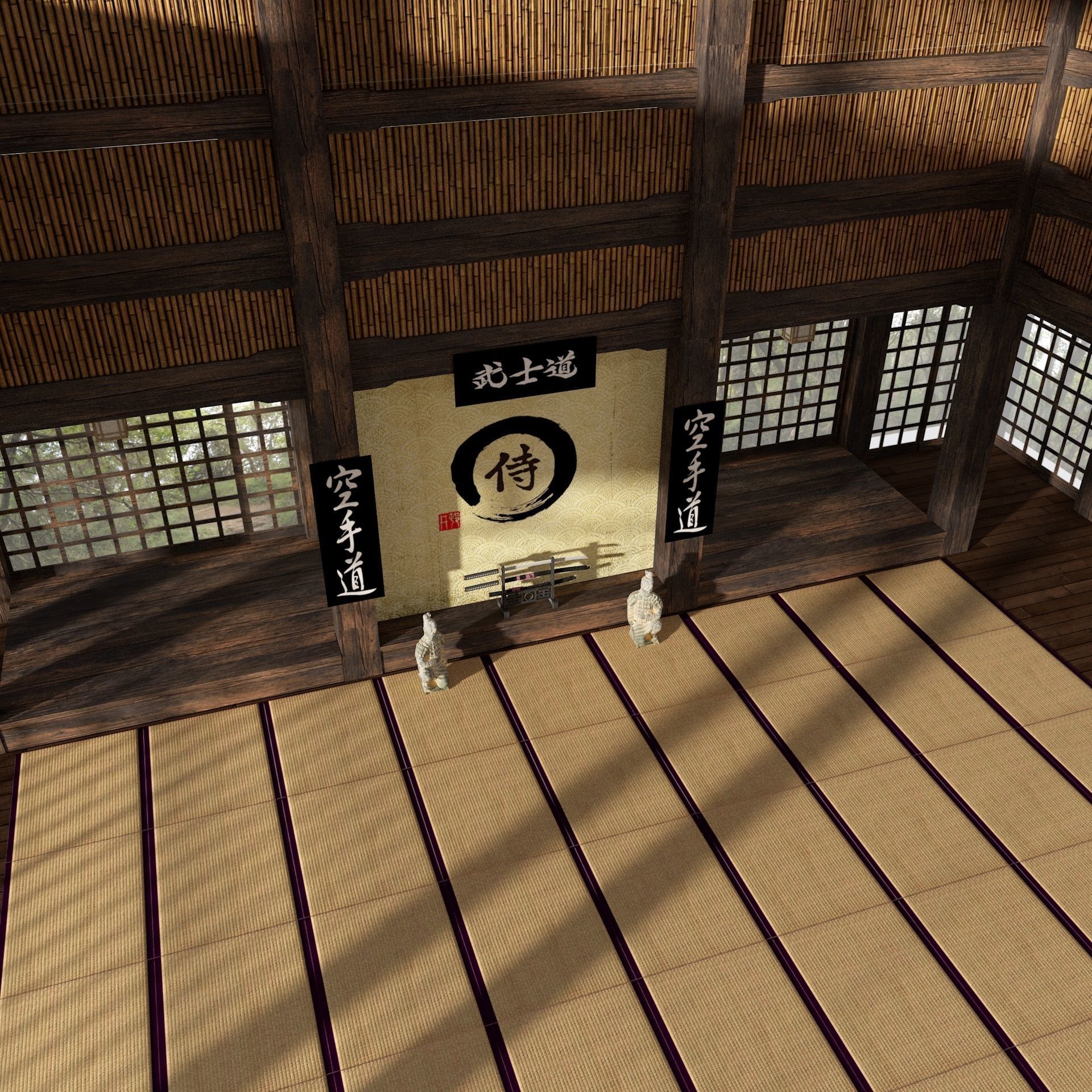 VR Japanese Martial Arts Training Dojo 3D model CGTrader