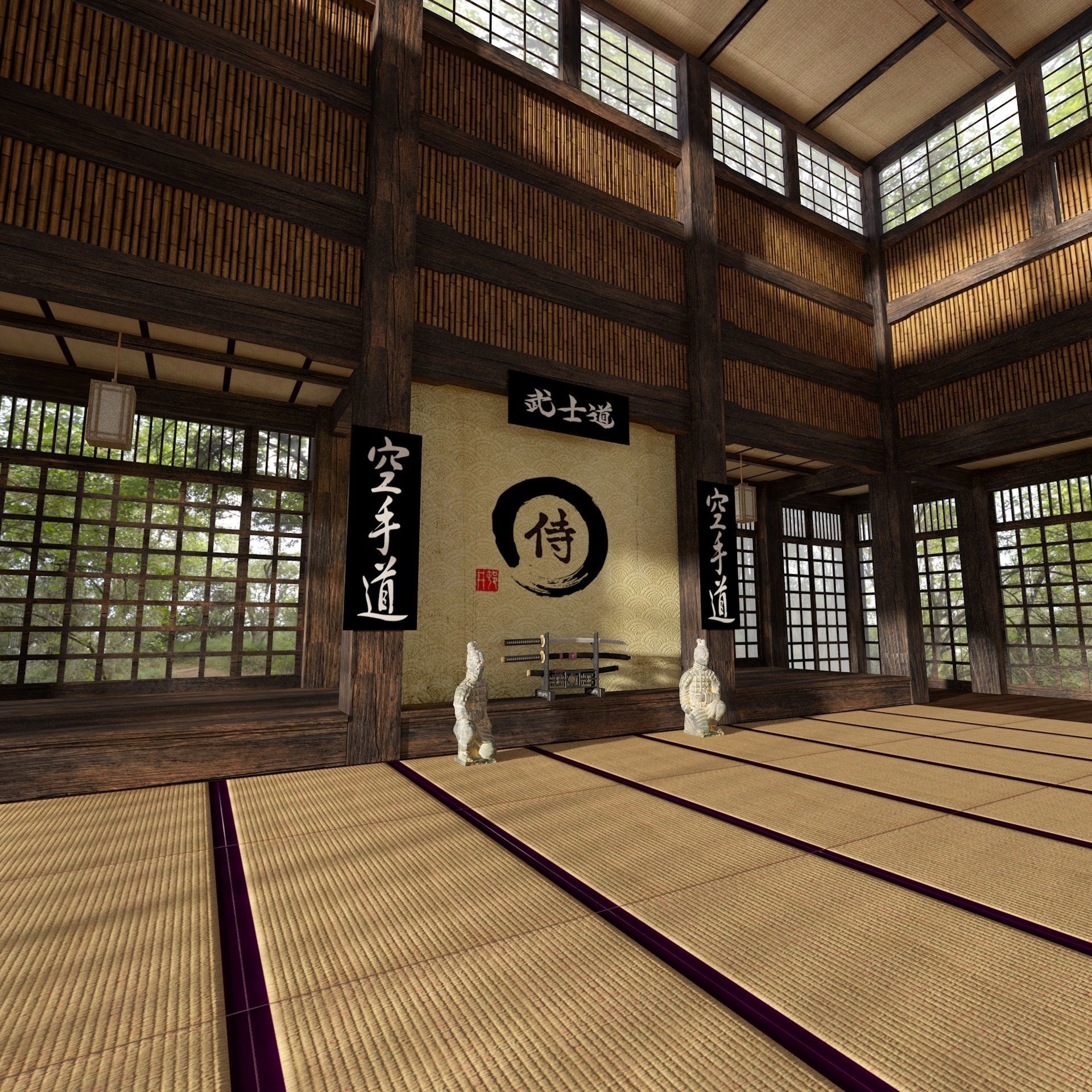 VR Japanese Martial Arts Training Dojo 3D model CGTrader