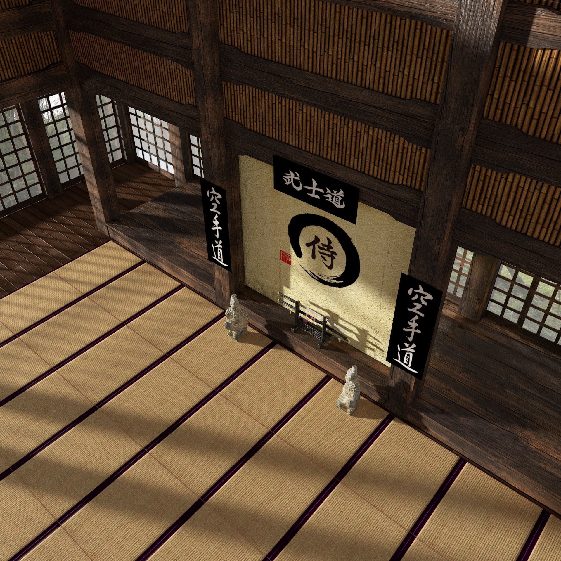 VR Japanese Martial Arts Training Dojo 3D model CGTrader