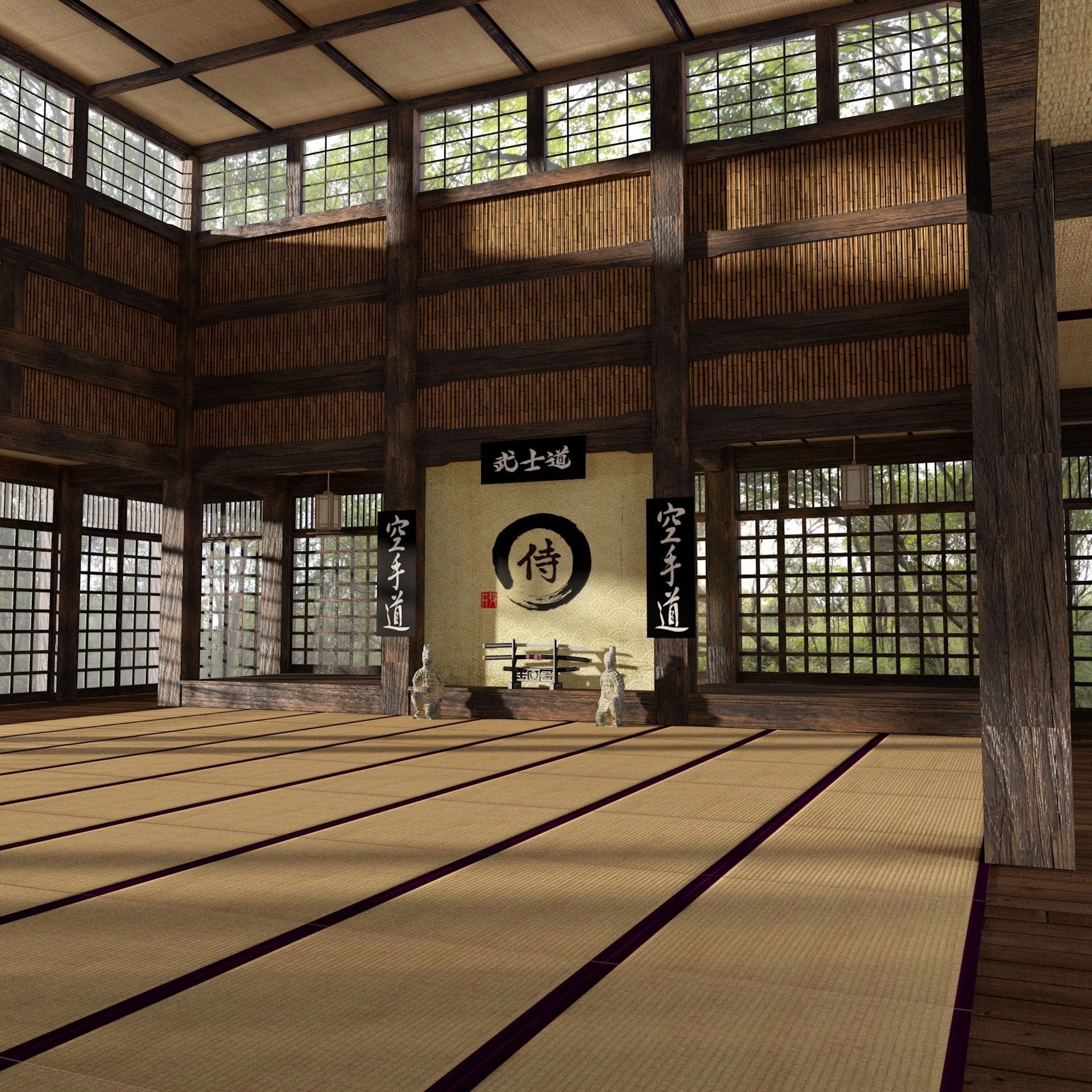 VR Japanese Martial Arts Training Dojo 3D model CGTrader