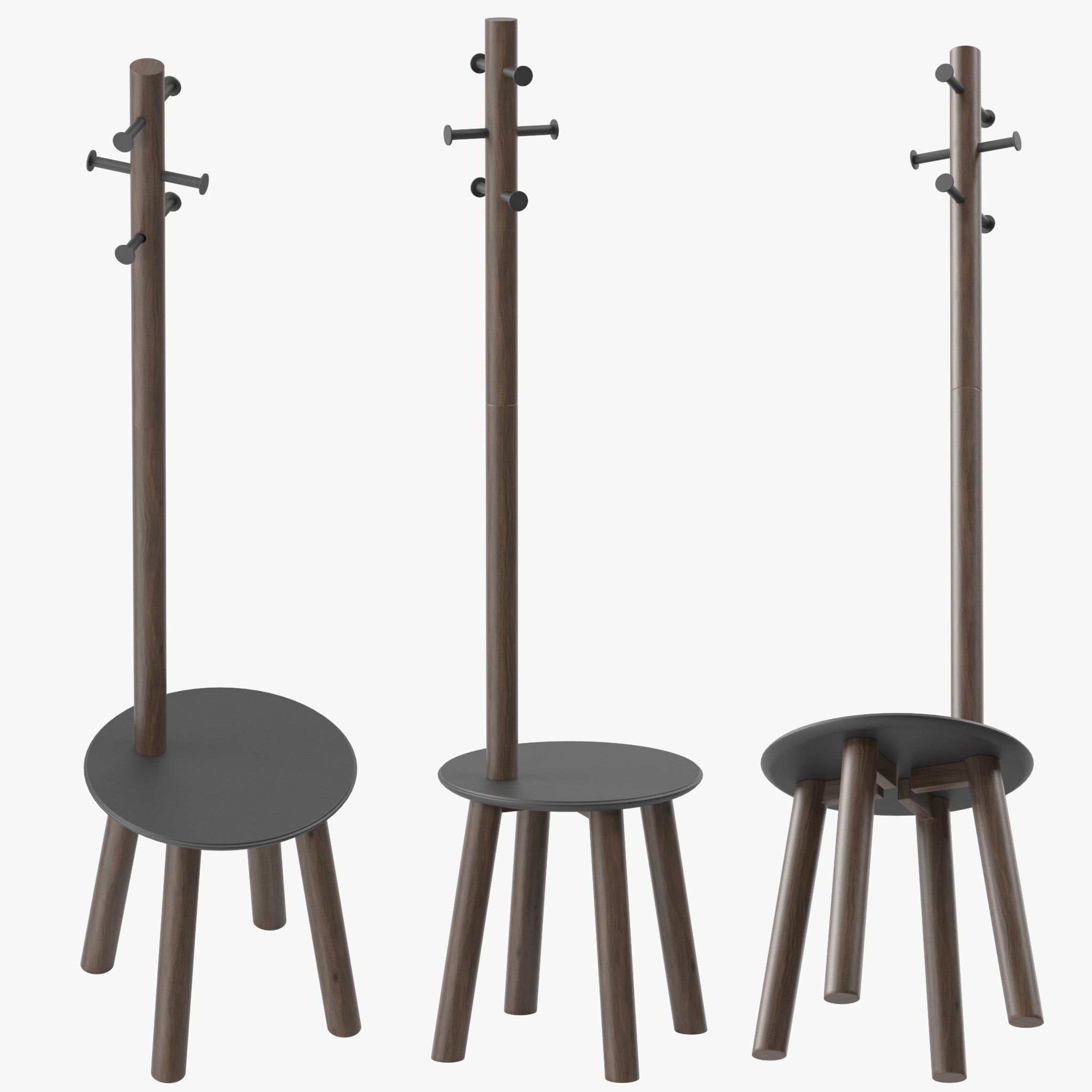 Pillar Stool and Coat Rack 3D model CGTrader