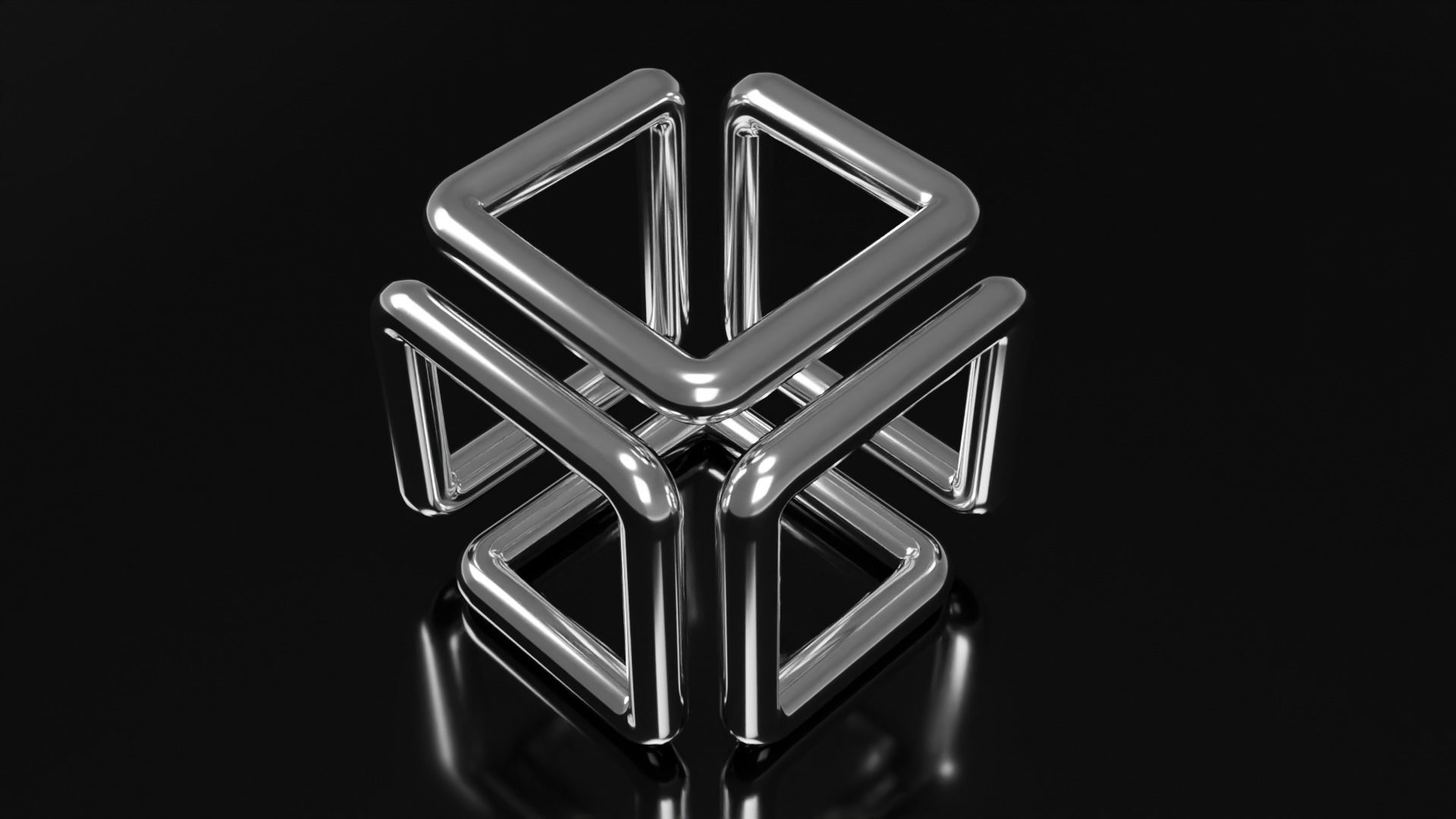 3D model Wire Cube Endless Looping Curve VR / AR / lowpoly CGTrader