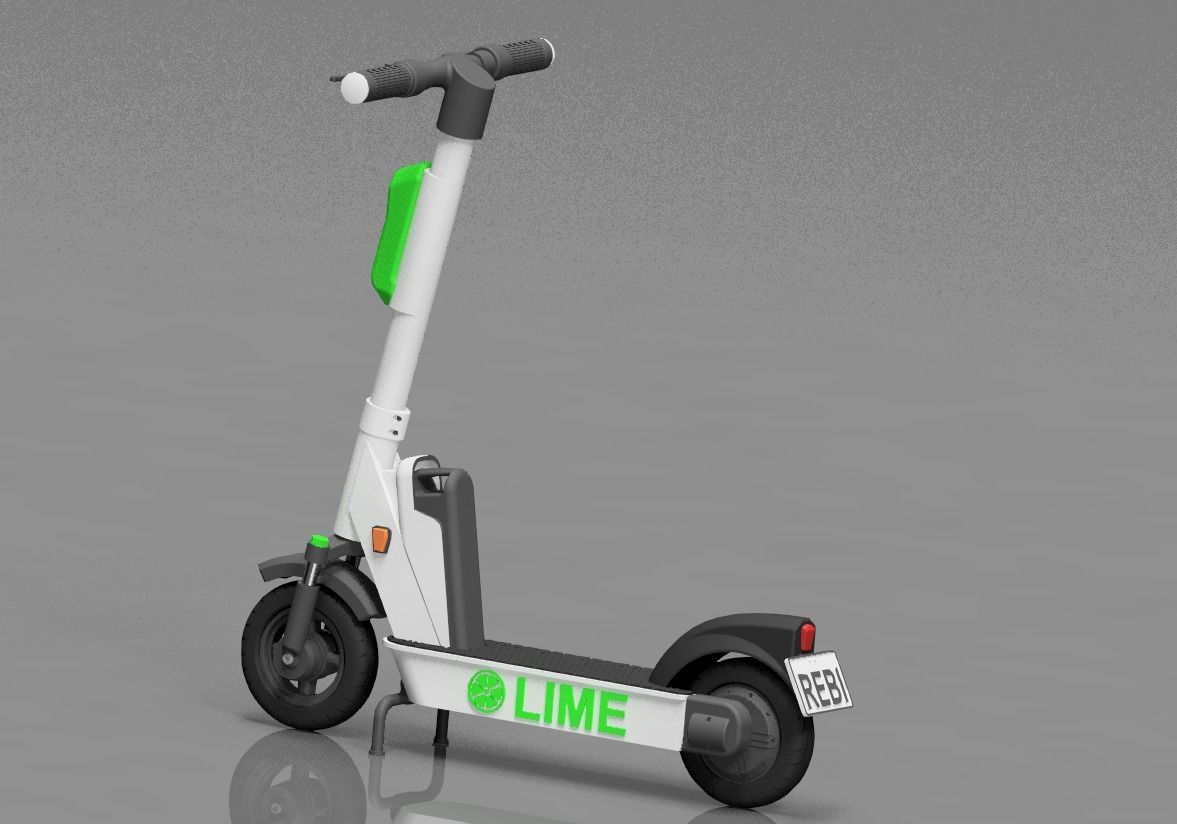 Lime electric scooter 3D model 3D printable CGTrader